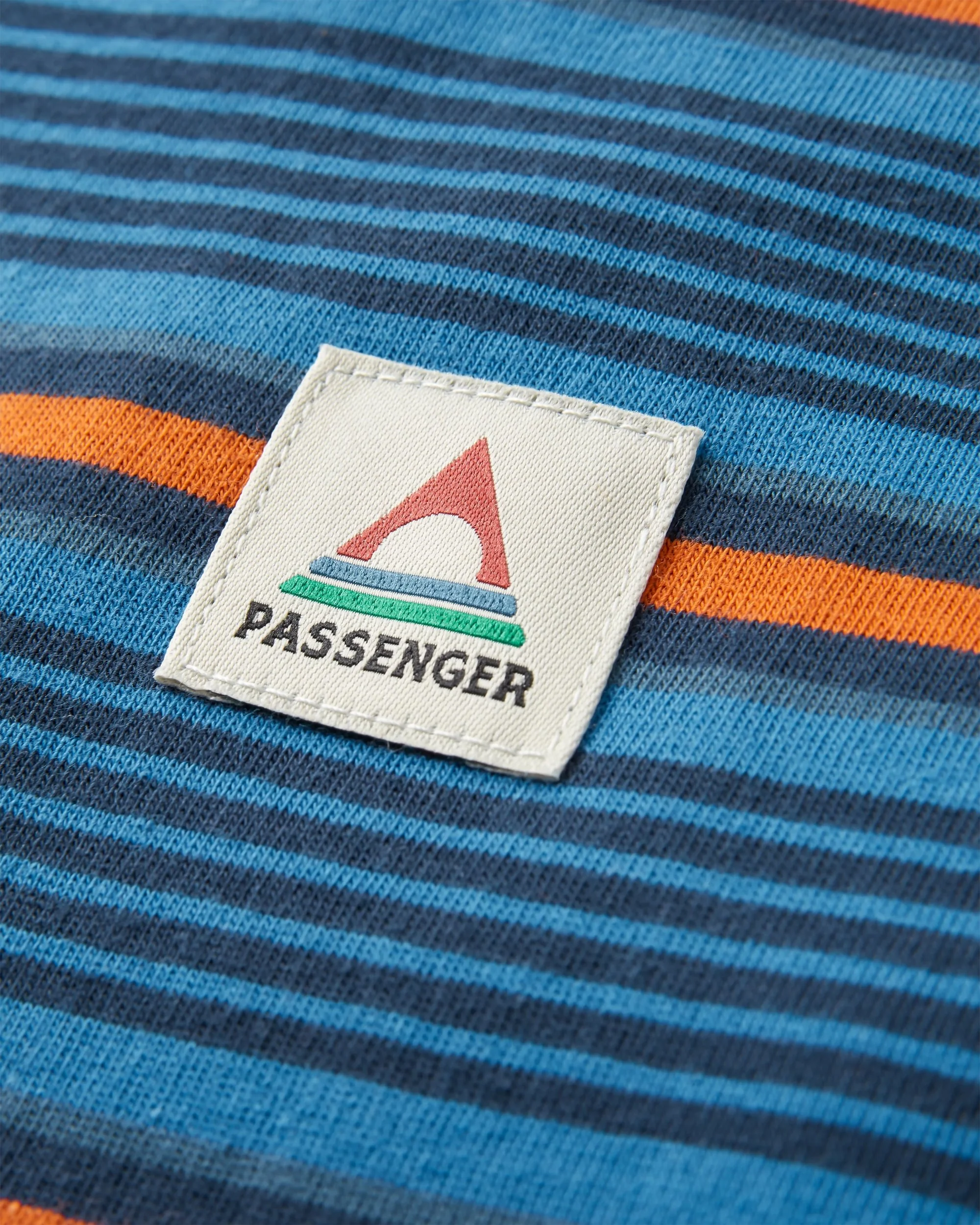 Retro Relaxed Fit T-Shirt - Azure Blue Multi Stripe - Image 3