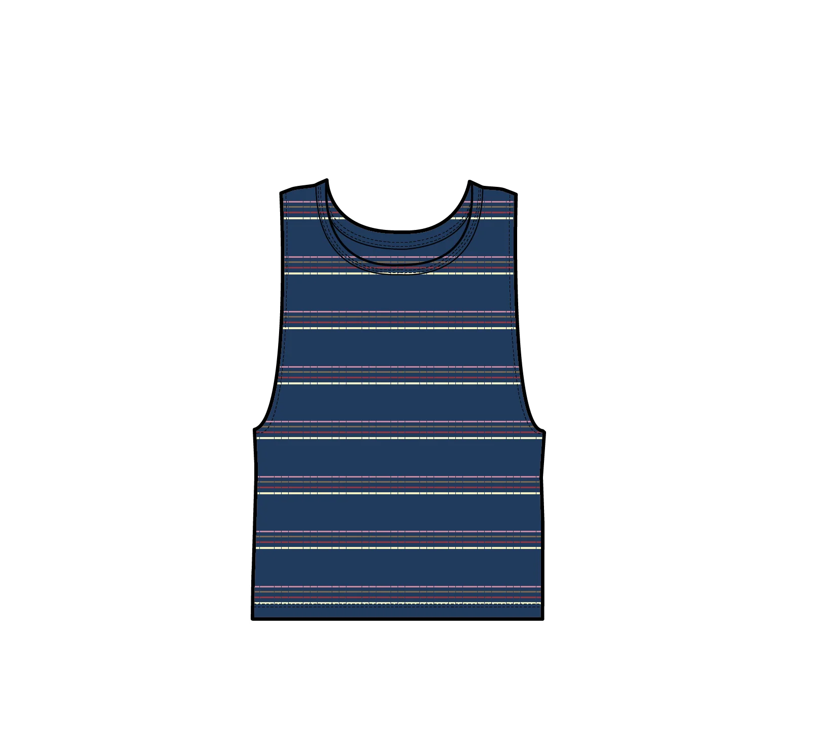 Retro Vibes Vest  - Dark Denim Stripe - Image 6