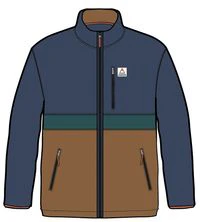 Ridge Full Zip Polar Fleece - Dark Denim/Toffee - Image 13