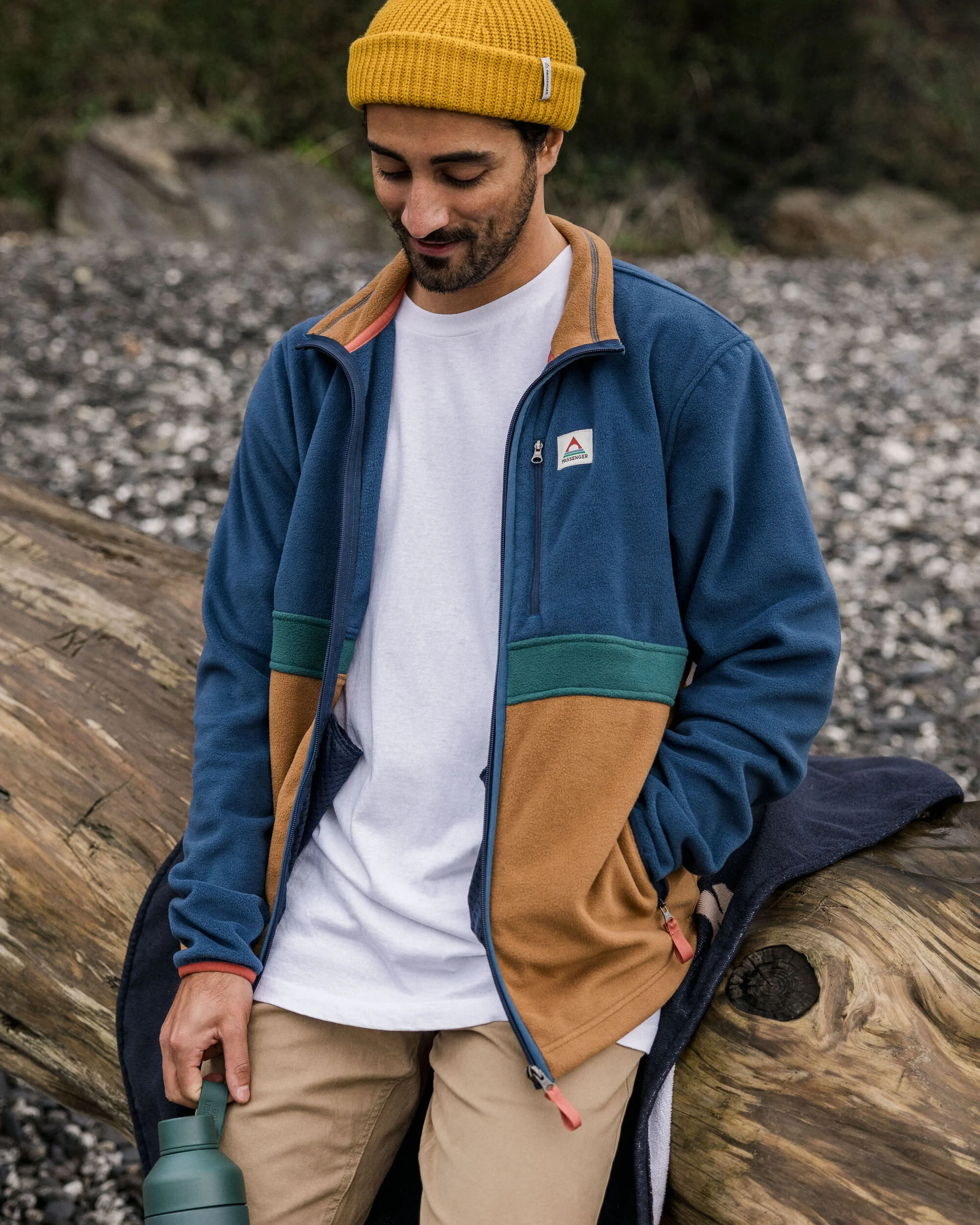 Ridge Full Zip Polar Fleece - Dark Denim/Toffee - Image 7