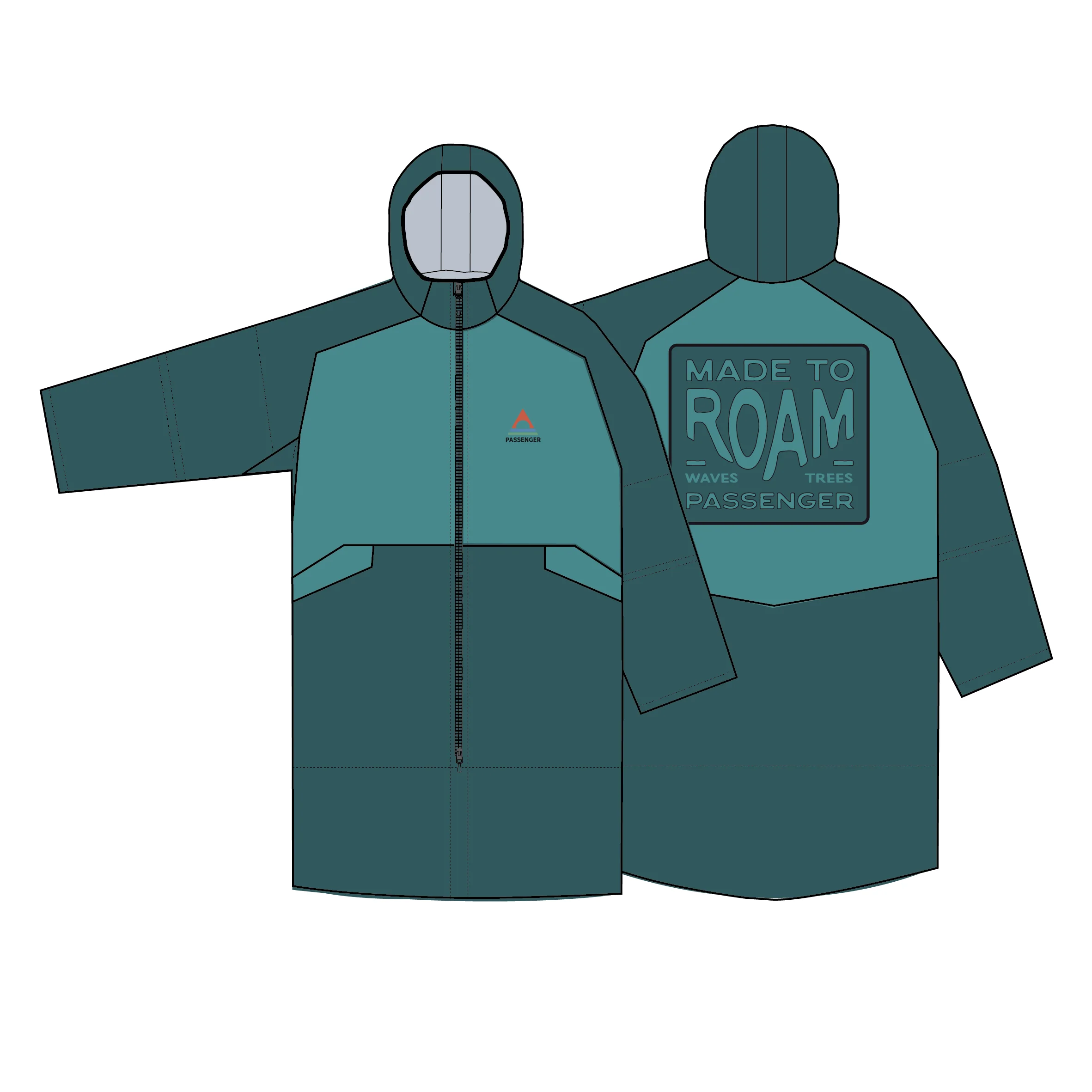 Riptide Lightweight Changing Robe - Mediterranean/ Ocean Teal - Image 10