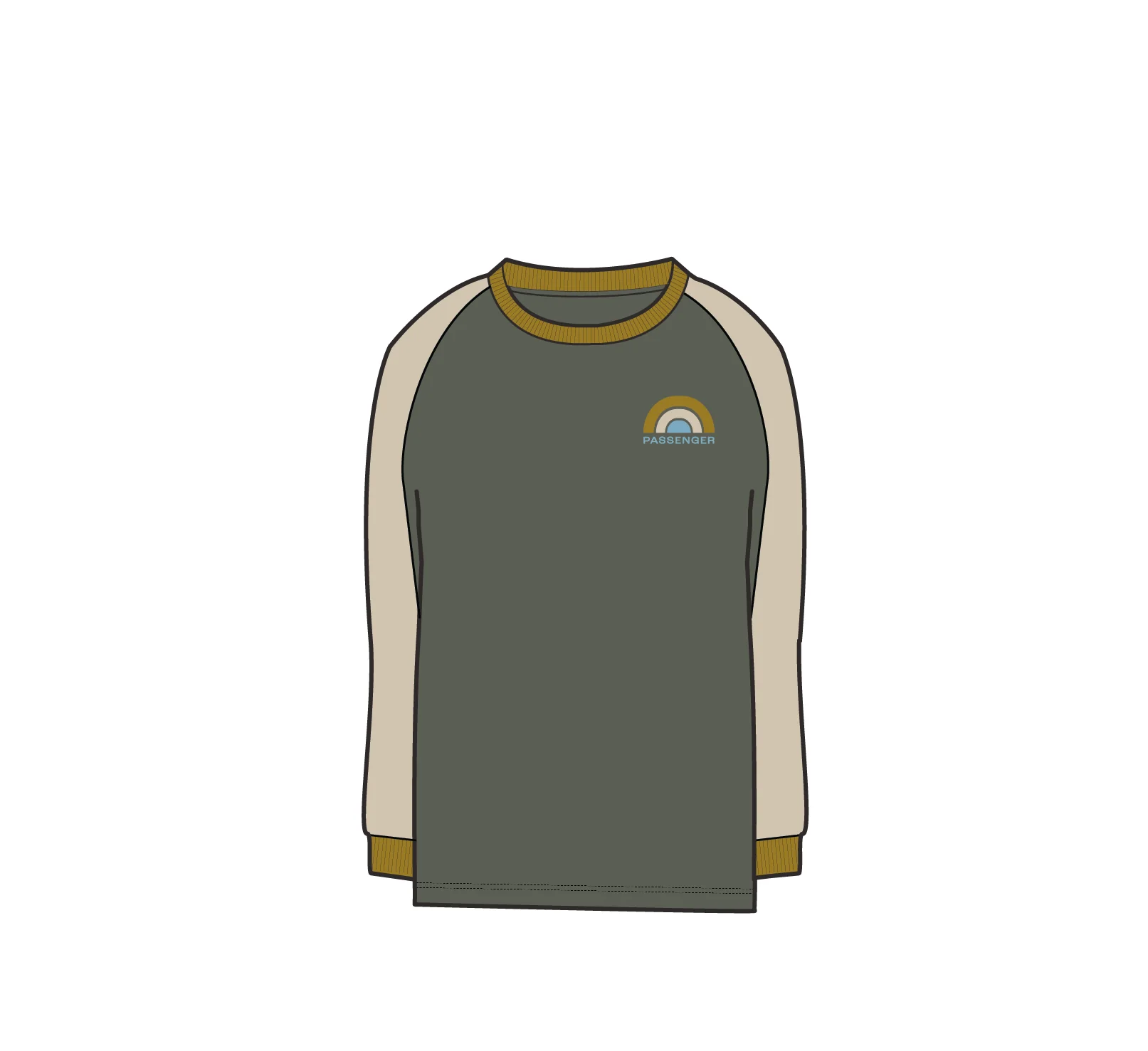 Riser LS T-Shirt - Dusty Olive - Image 6