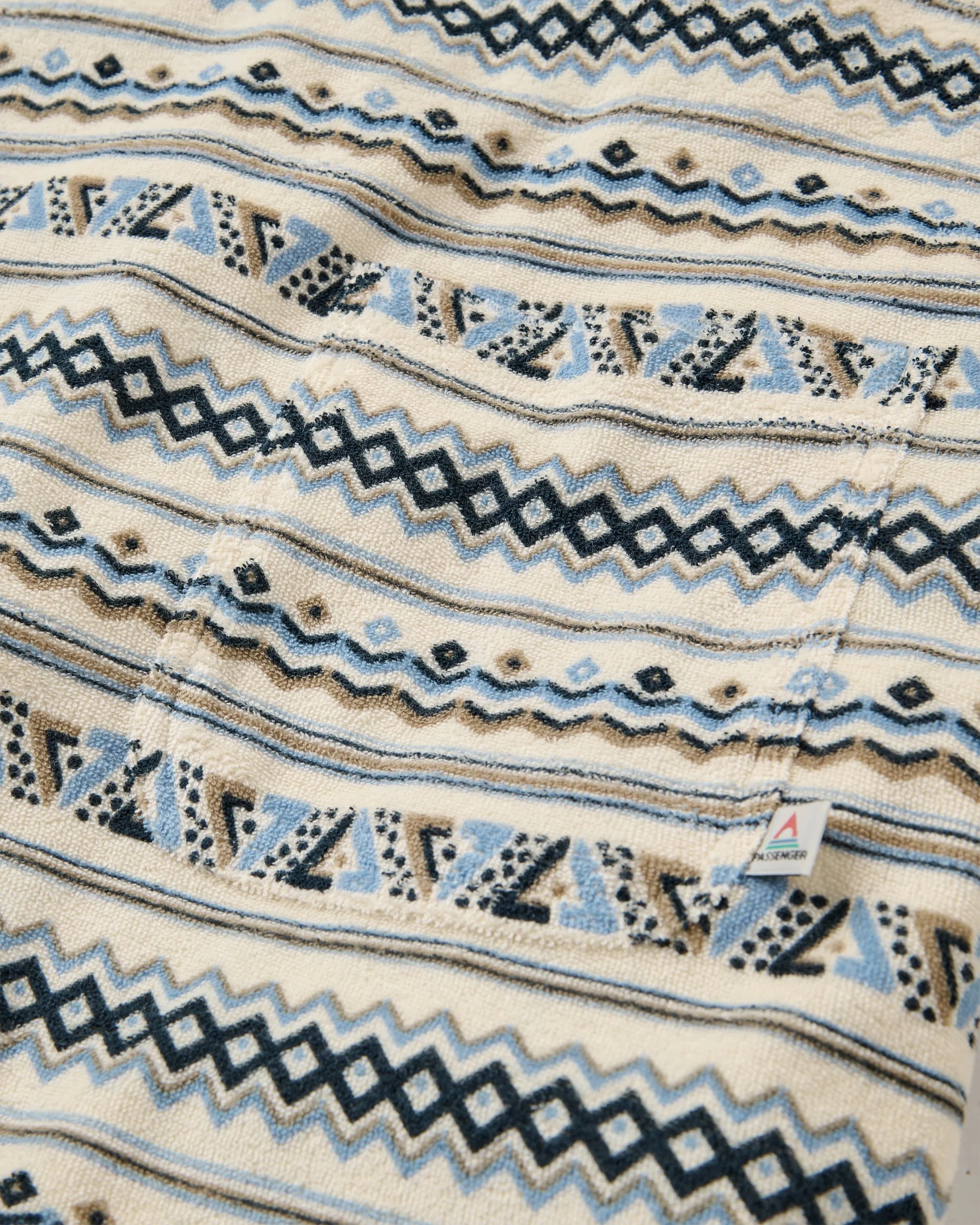 Rising Towelling T-Shirt - Geo Stripe Birch - Image 4