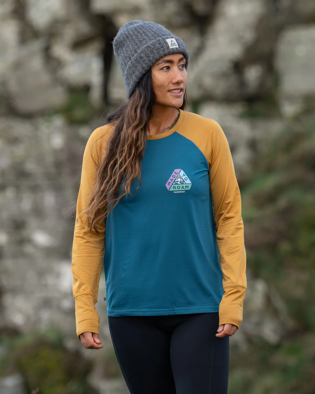 River Active LS T-Shirt - Dusty Ochre/ Corsair Blue - Image 2