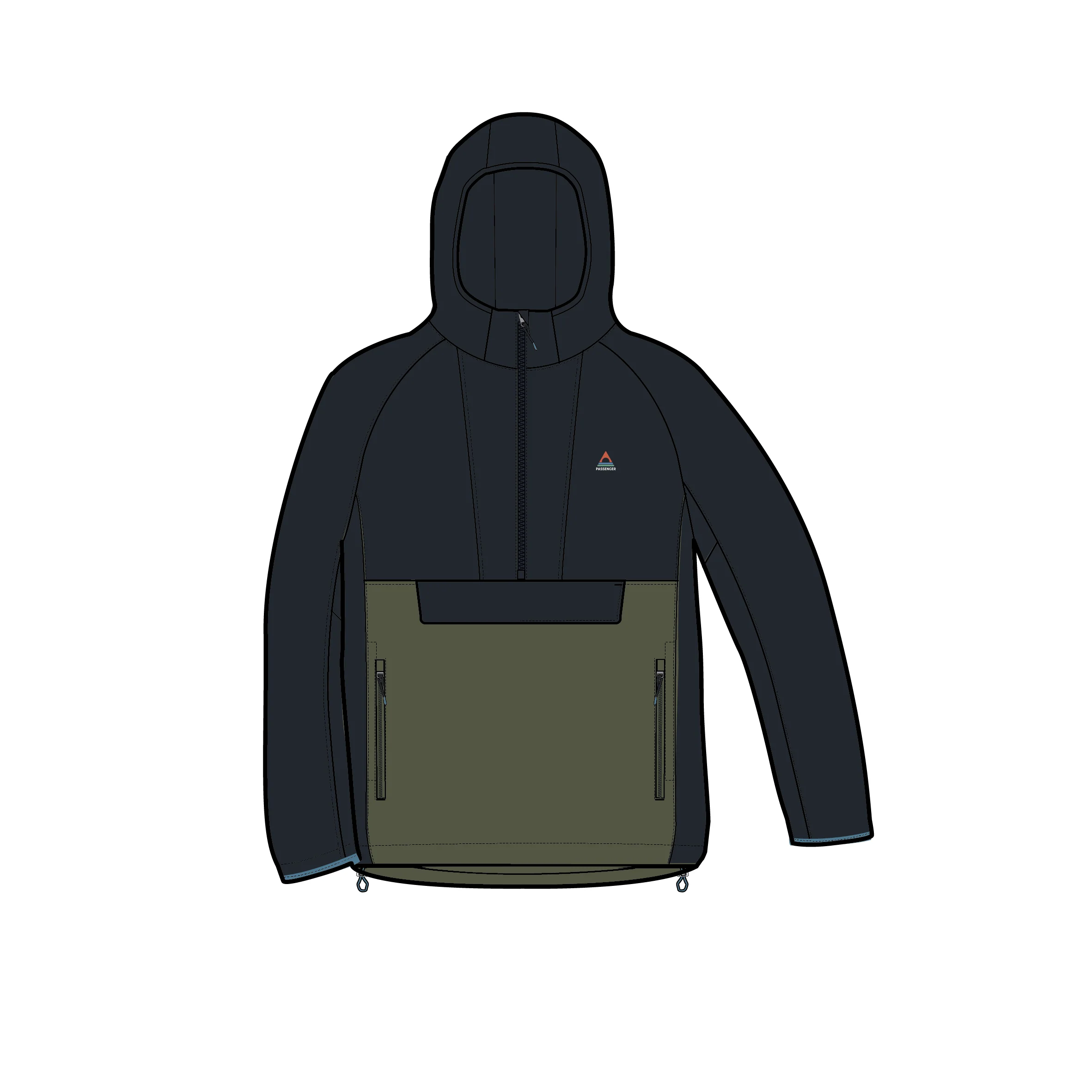 Roamer Light Softshell Anorak - Black/Khaki - Image 10
