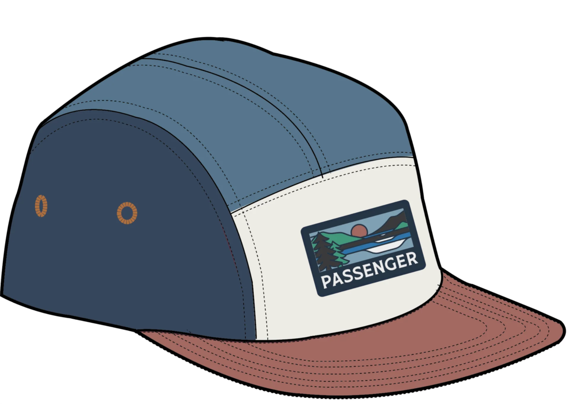 Roamer 5 Panel Cap - Moonlight Blue Multi - Image 6