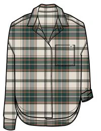 Rootsy Organic Cotton LS Shirt - Birch/Rain Forest Check - Image 10