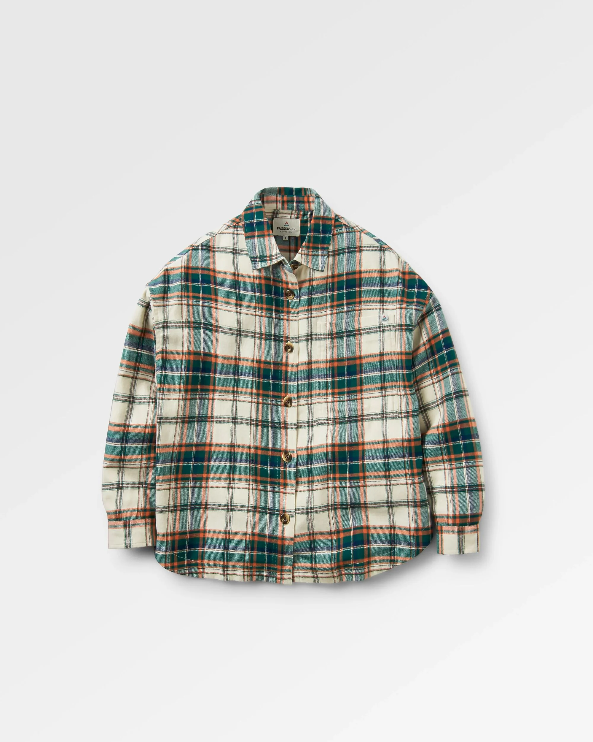 Rootsy Organic Cotton LS Shirt - Birch/Rain Forest Check - Image 2