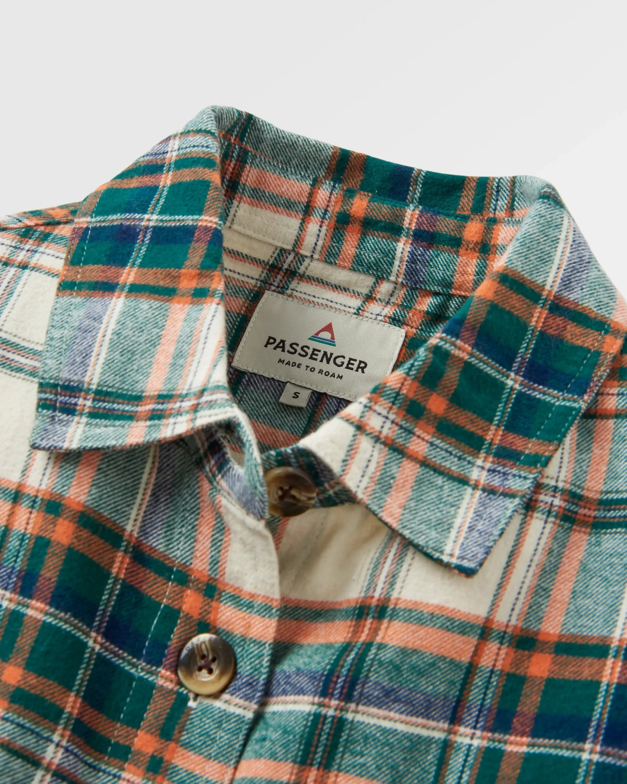 Rootsy Organic Cotton LS Shirt - Birch/Rain Forest Check - Image 6