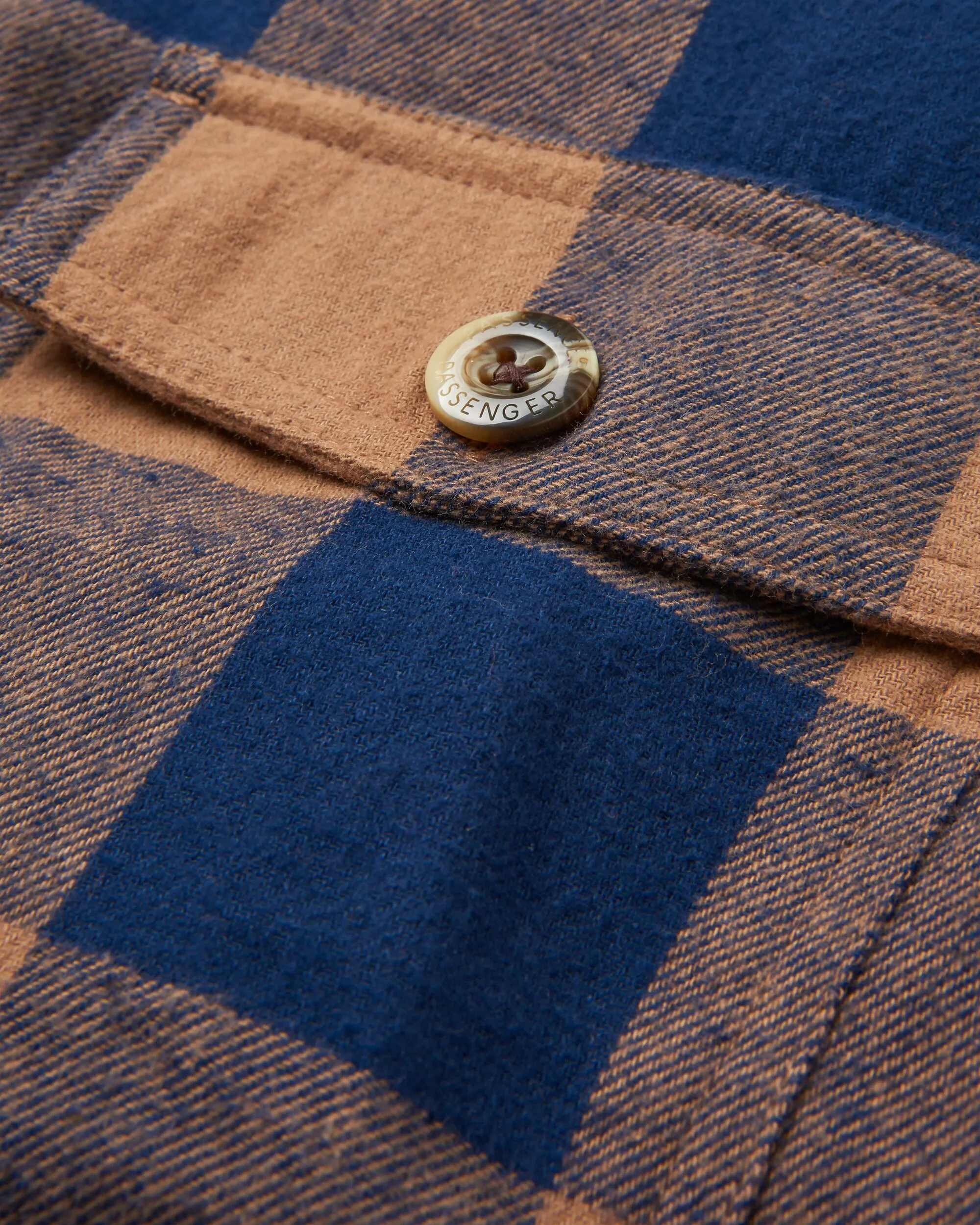 Rustic Organic Cotton Shirt - Toffee/Rich Navy Buffalo - Image 7