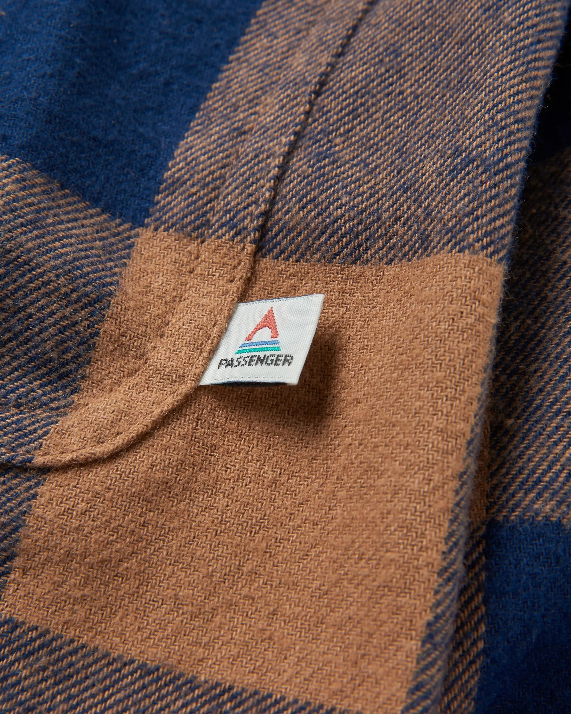 Rustic Organic Cotton Shirt - Toffee/Rich Navy Buffalo - Image 8