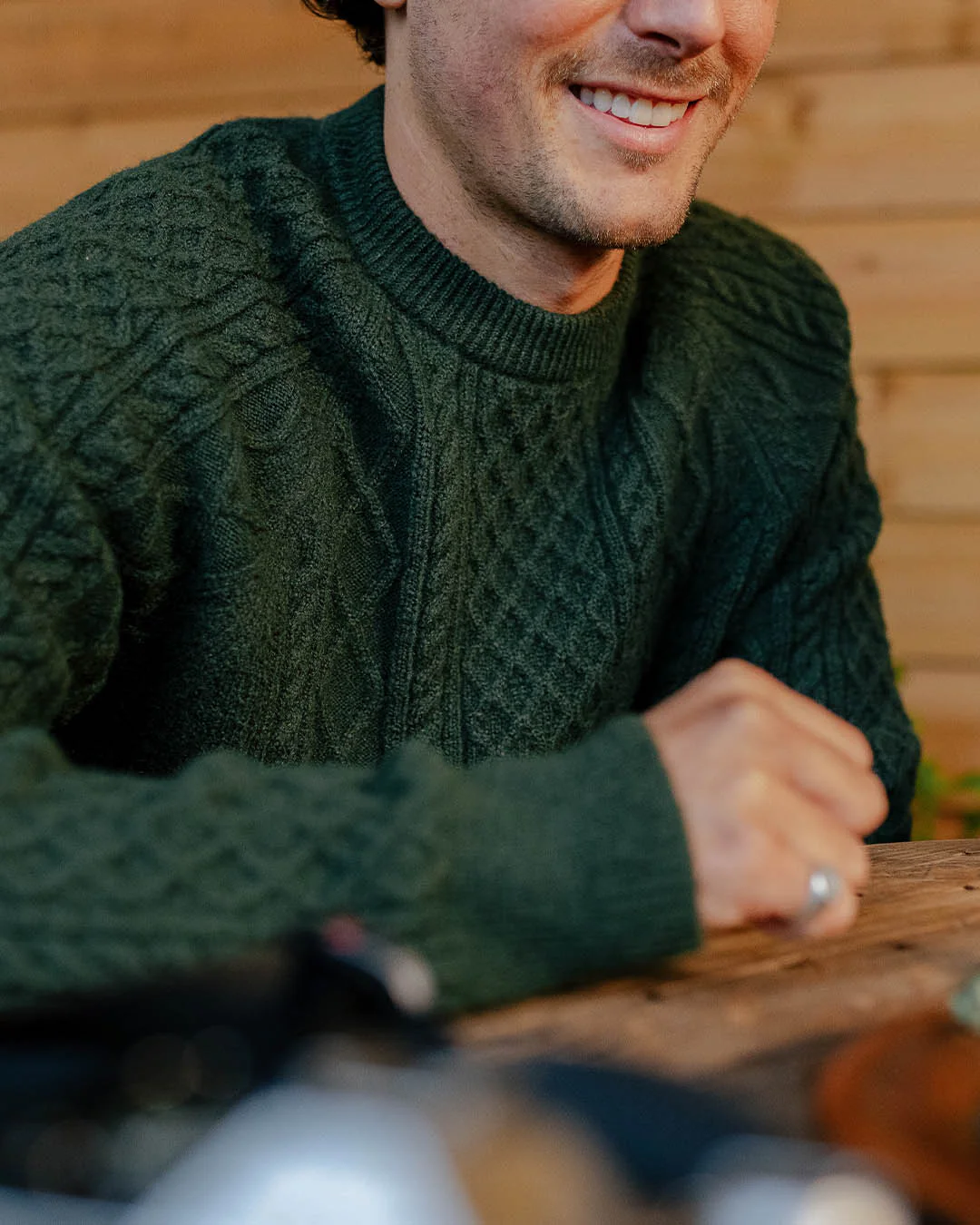 Sandbar Cable Knitted Jumper - Fir Tree - Image 2