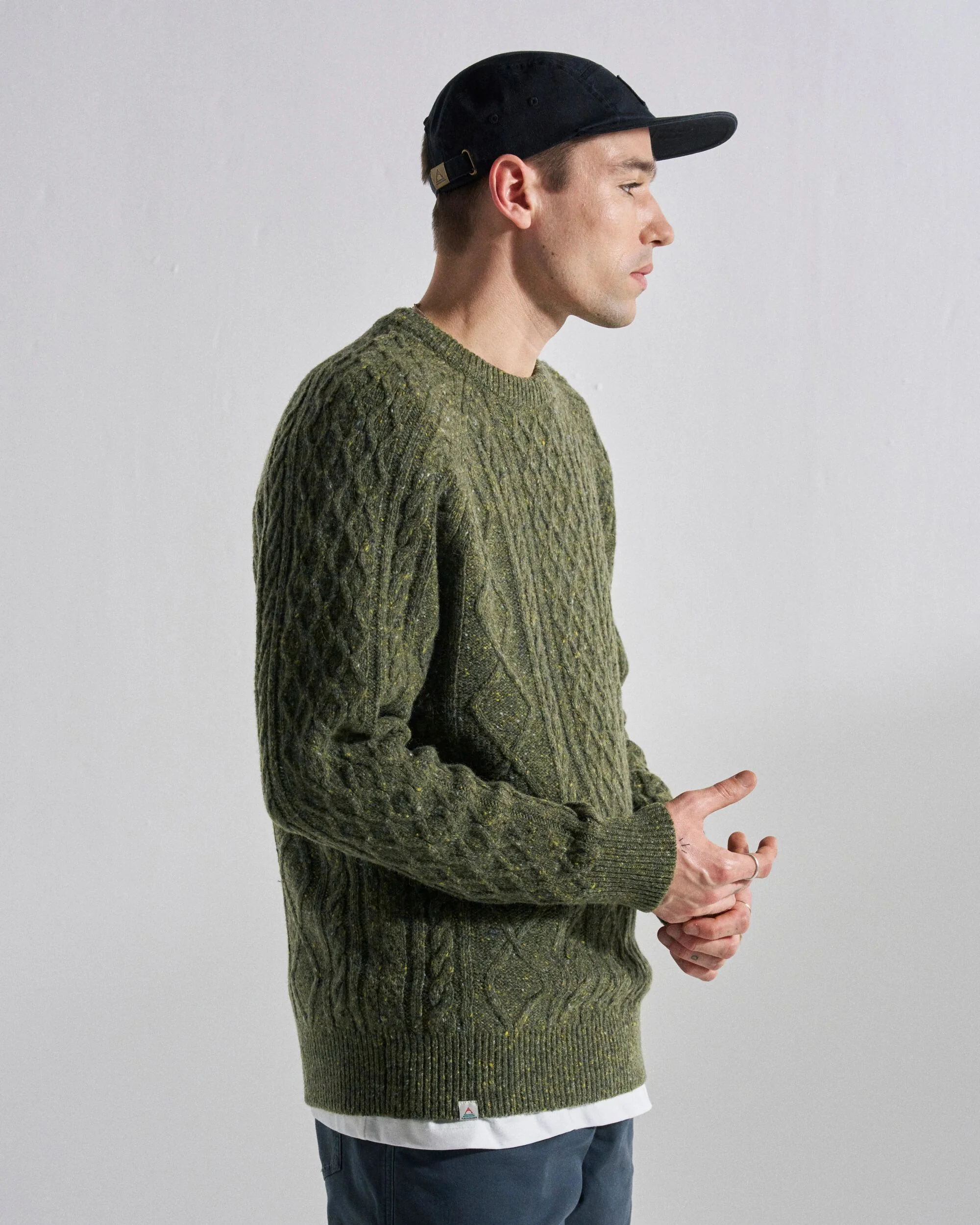 Sandbar Merino Blend Knitted Jumper - Khaki - Image 4