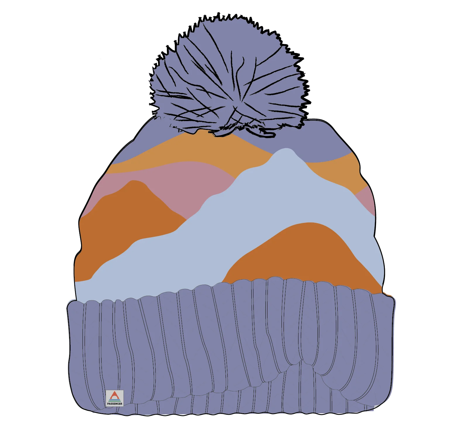 Scenic Bobble Beanie - Scenic Sunrise Orange - Image 5