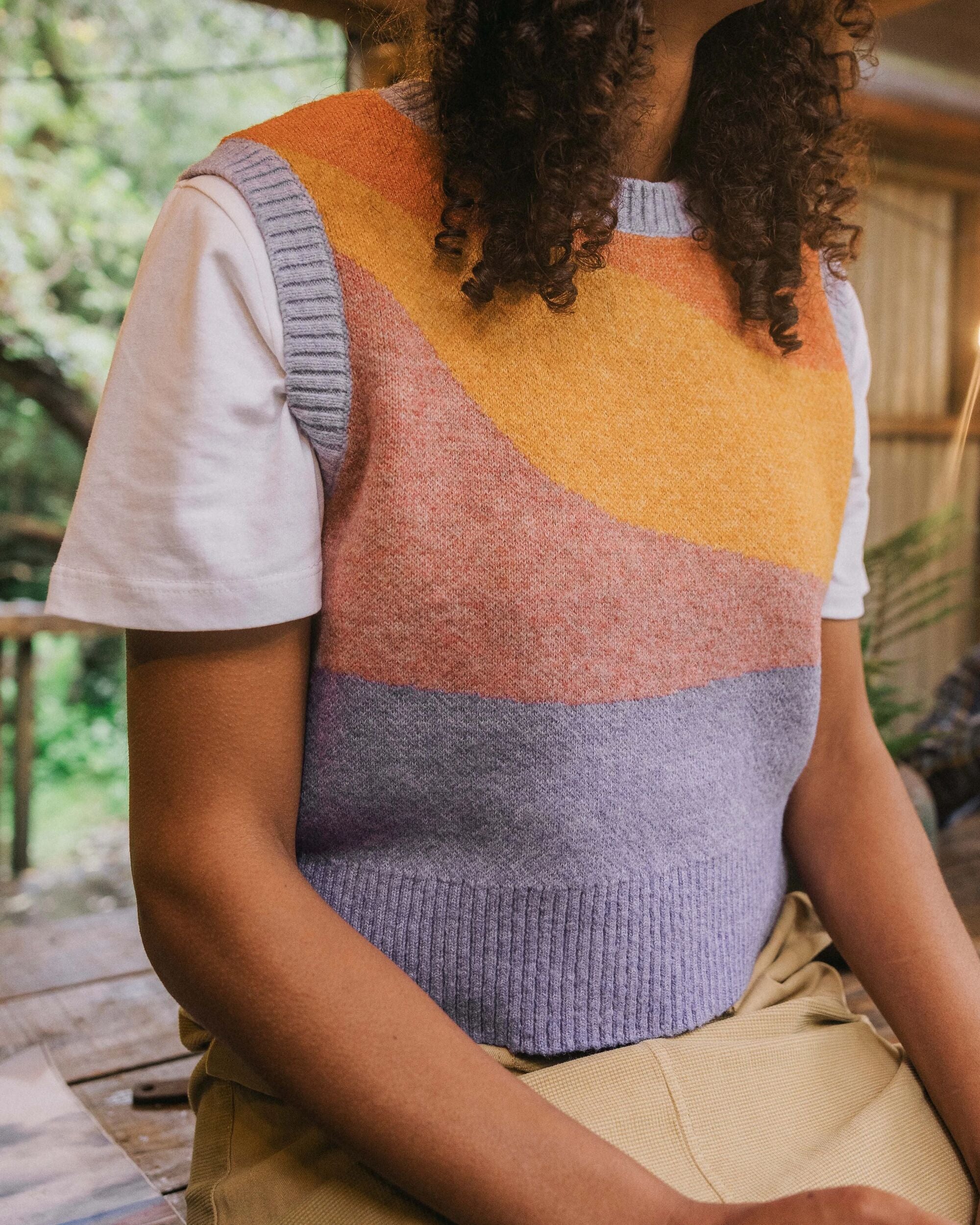 Scenic Knitted Vest - Scenic Sunrise Orange - Image 4