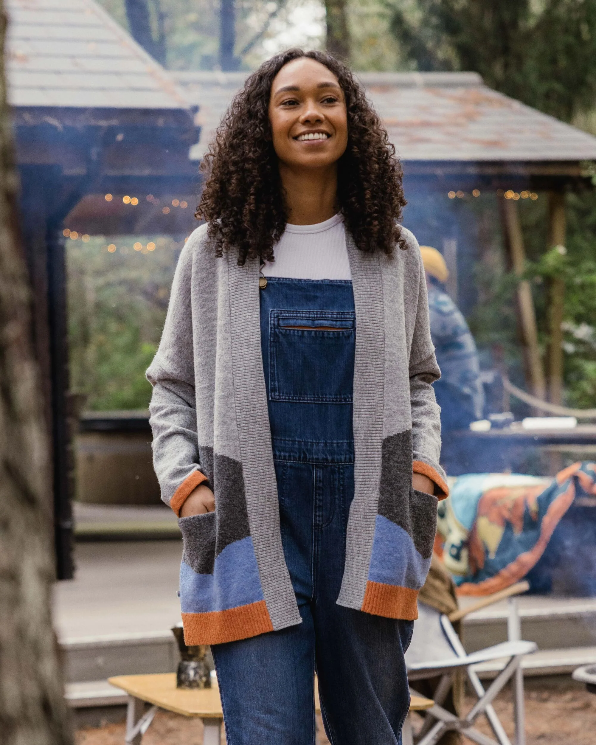 Scenic 'Light' Long Knitted Cardigan - Scenic Grey - Image 3