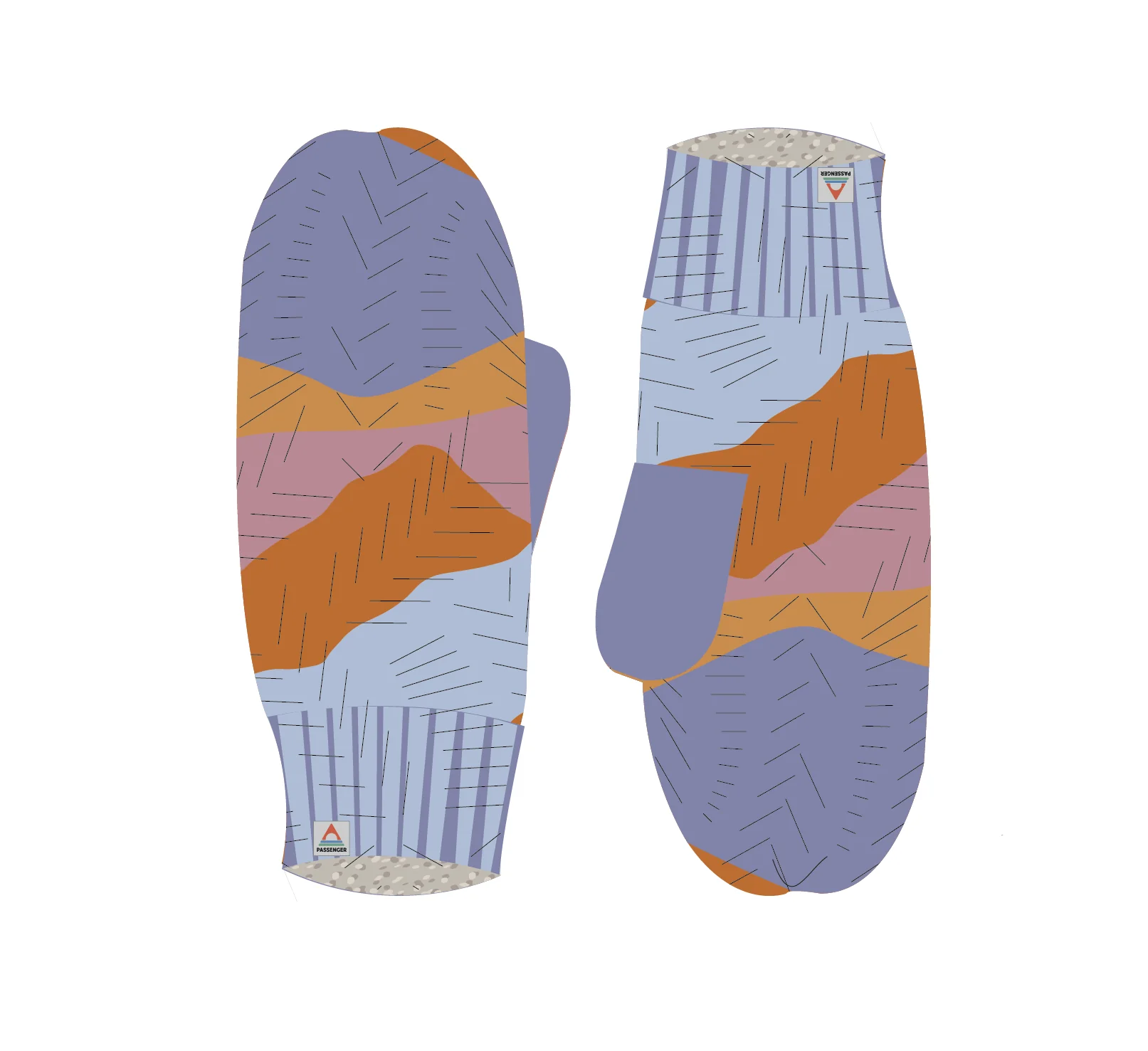 Scenic Fleece Lined Mittens - Scenic Sunrise Orange - Image 5