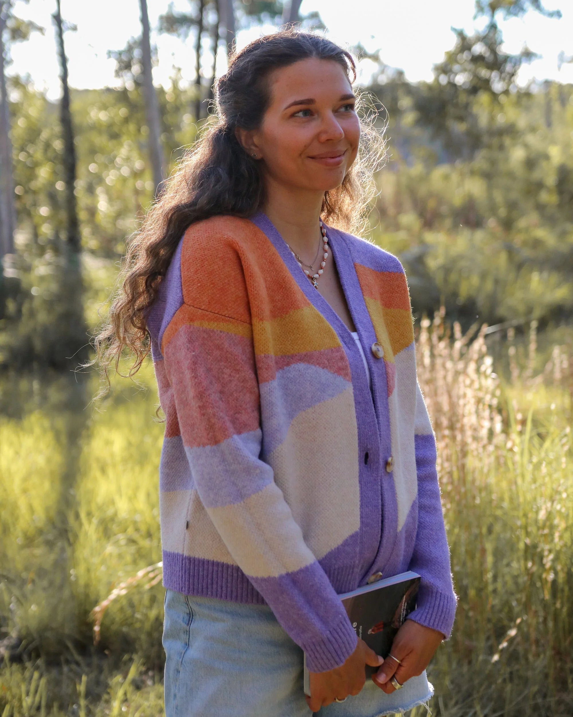 Scenic Knitted Cardigan - Scenic Sunrise Orange - Image 3