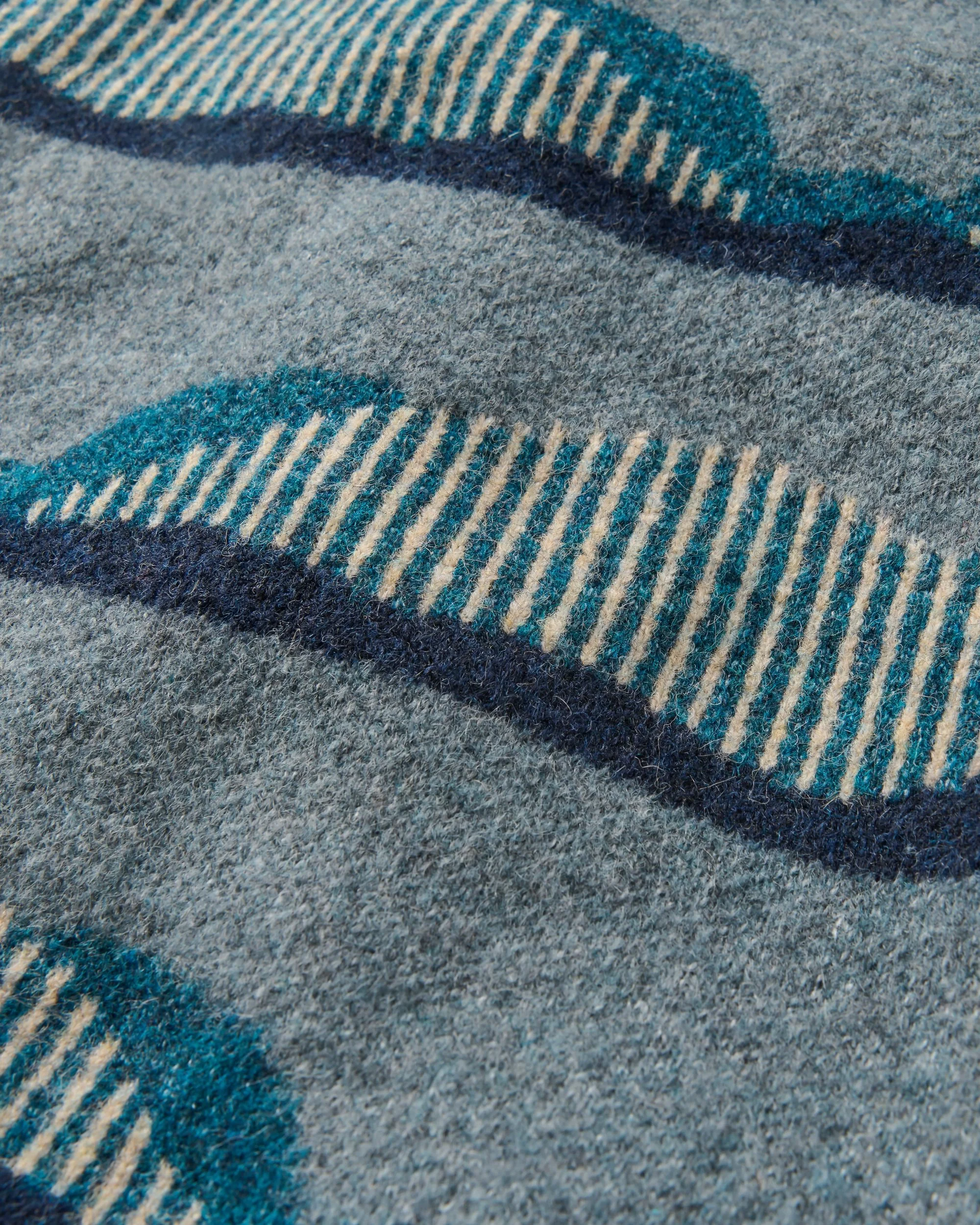 Seafoam Patterned Knitted Jumper - Scenic Stripe Blue - Image 4