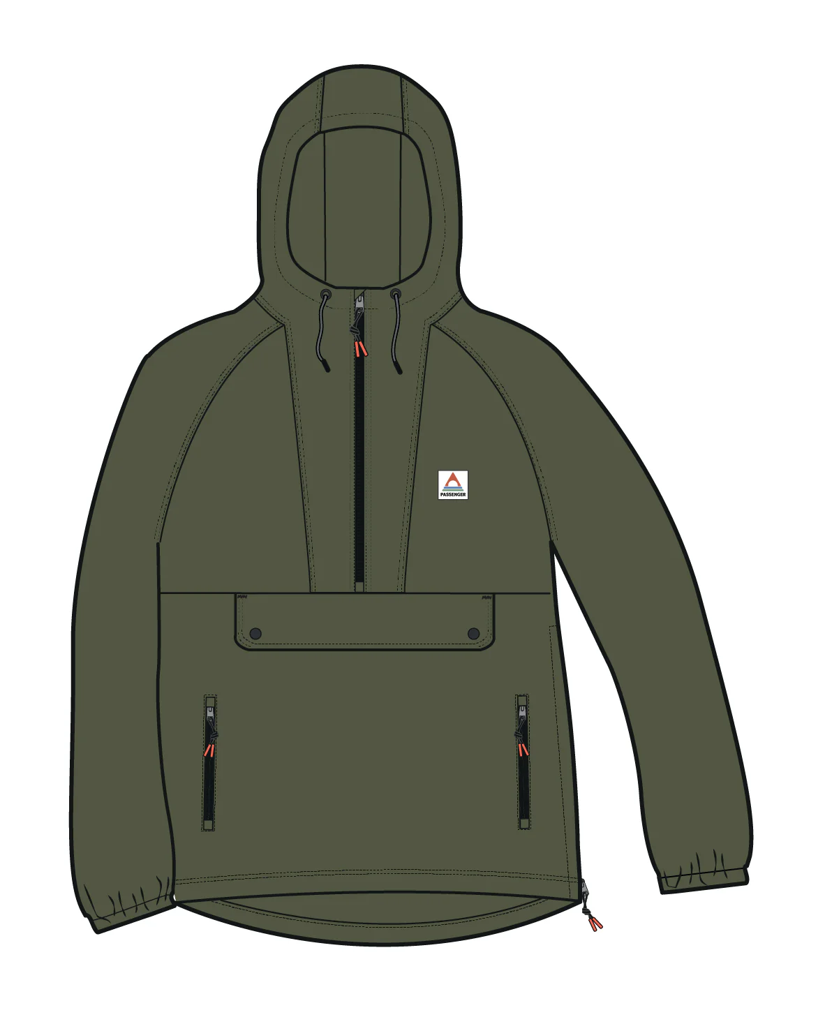 Seek Out Wind Resistant Anorak - Khaki - Image 9