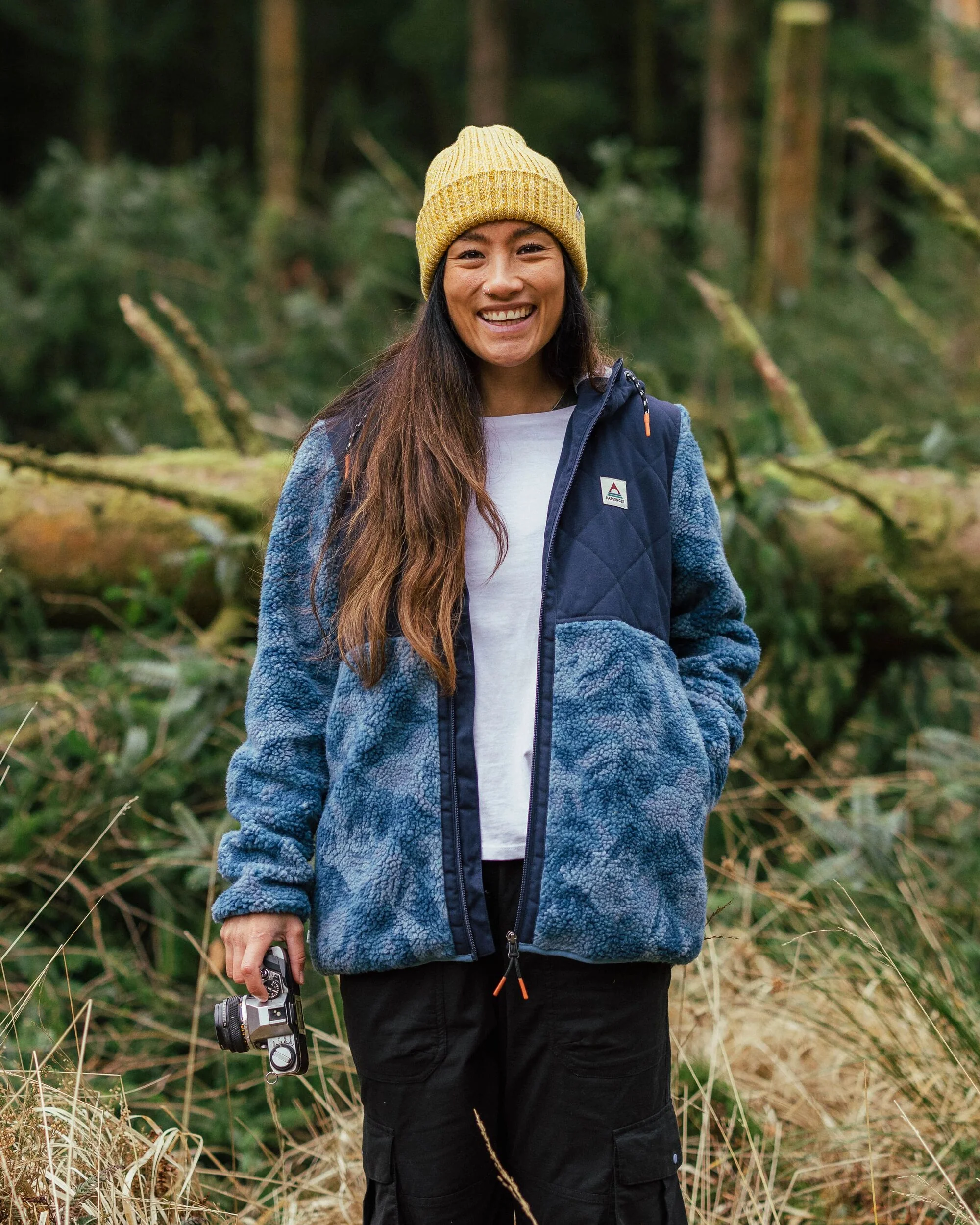 Sefton Deep-Pile Sherpa Full Zip Fleece - Abstract Mountain Blue Steel