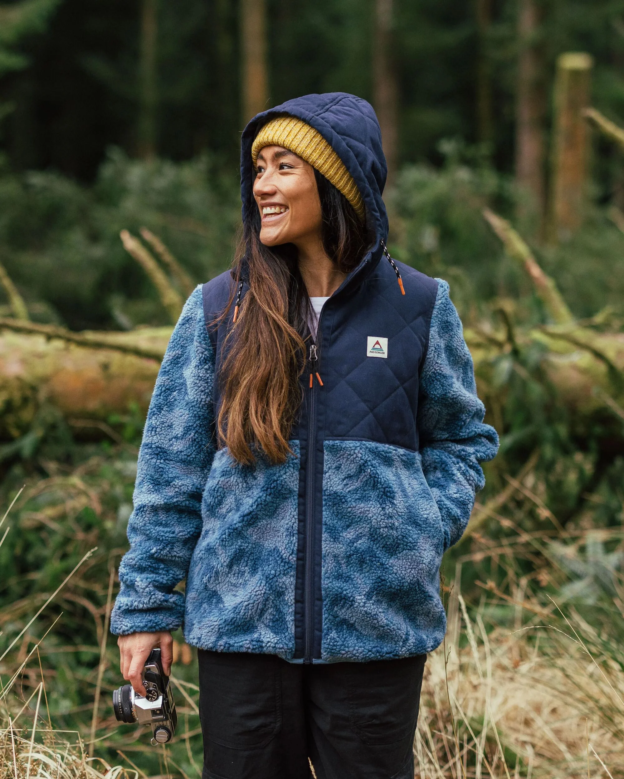 Sefton Deep-Pile Sherpa Full Zip Fleece - Abstract Mountain Blue Steel - Image 4