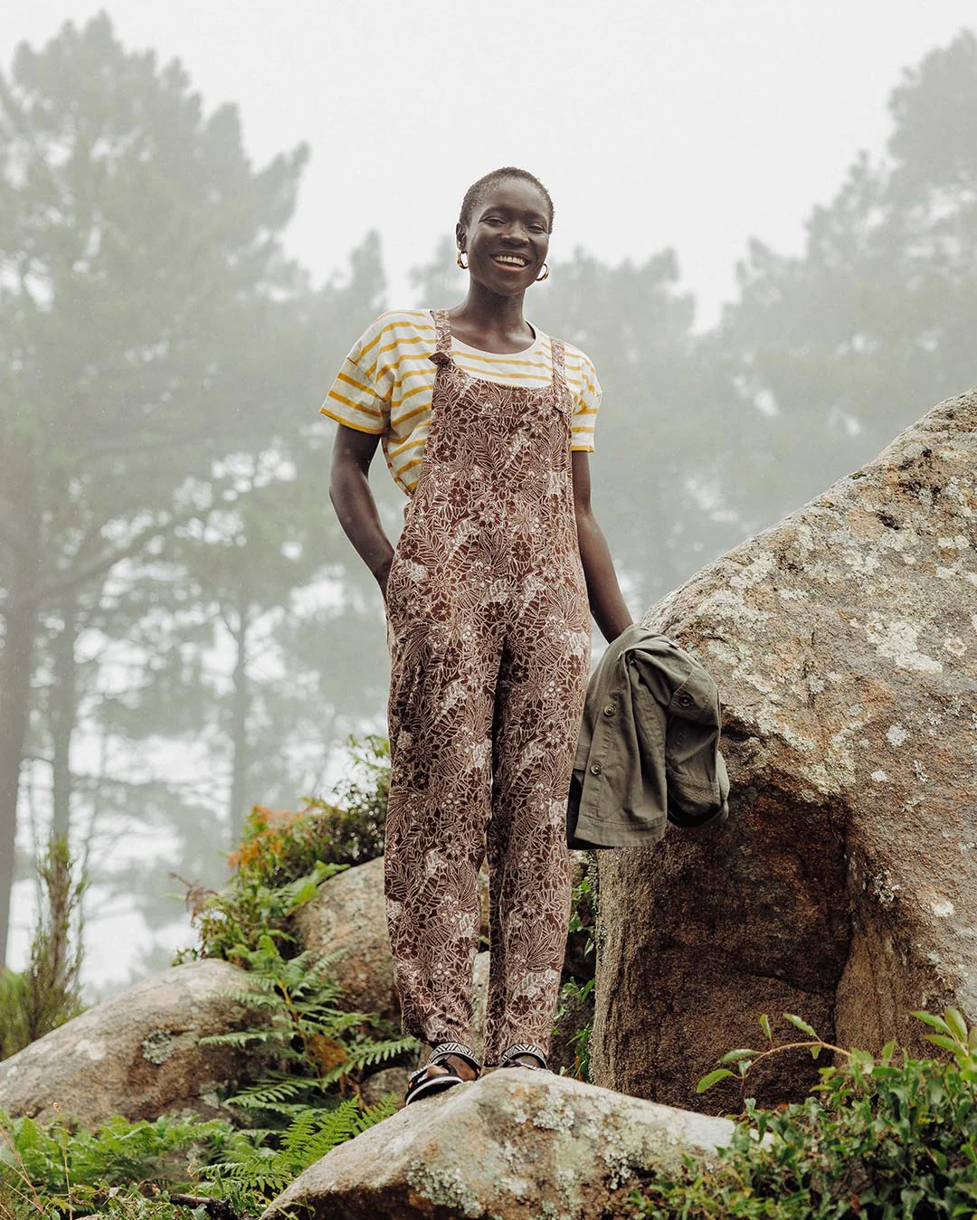 Serenity Dungarees - Chestnut Floral Pattern - Image 4