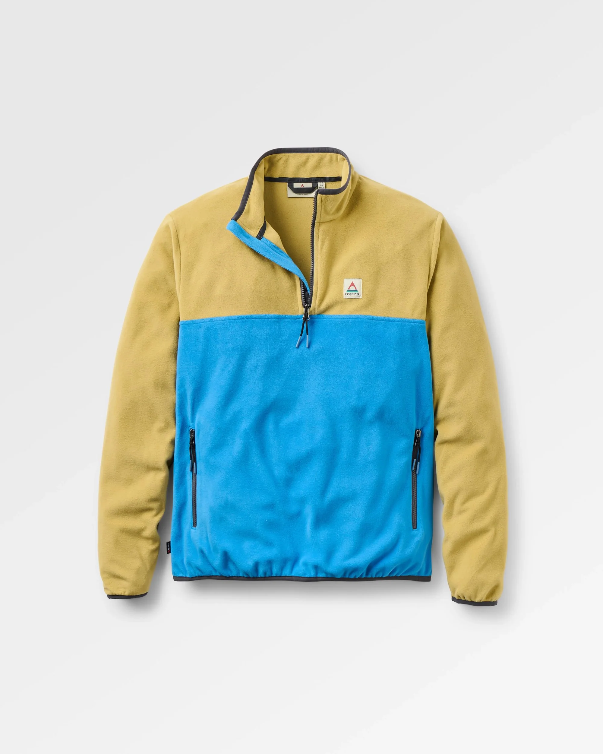 Set Off Polartec® 1/4 Zip Fleece - Warm Beige/Marine Blue