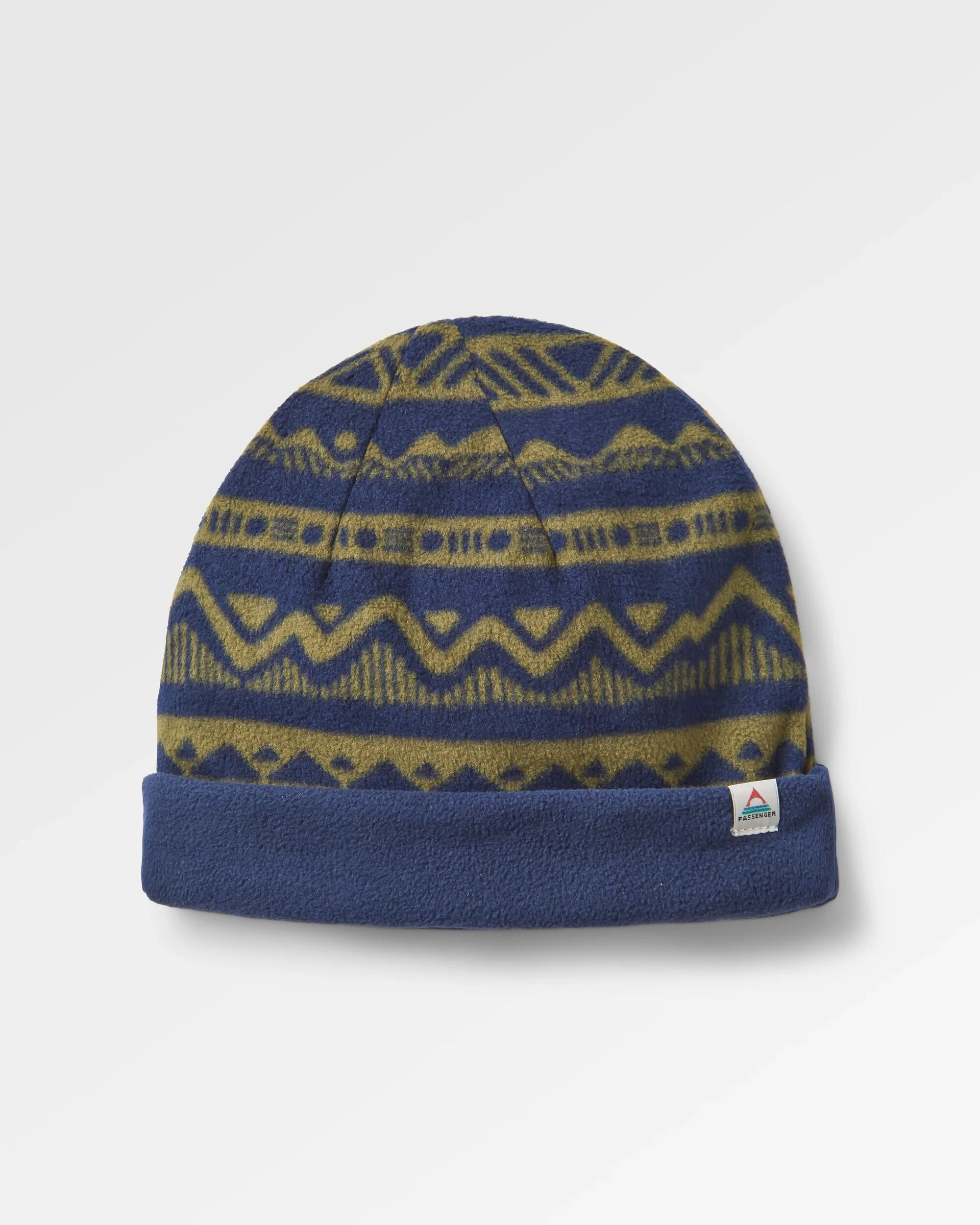 Set Off Polar Fleece Beanie - Mountain Geo Khaki/Rich Navy