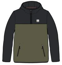 Set Off Polar Hooded Fleece - Black/Khaki - Image 10