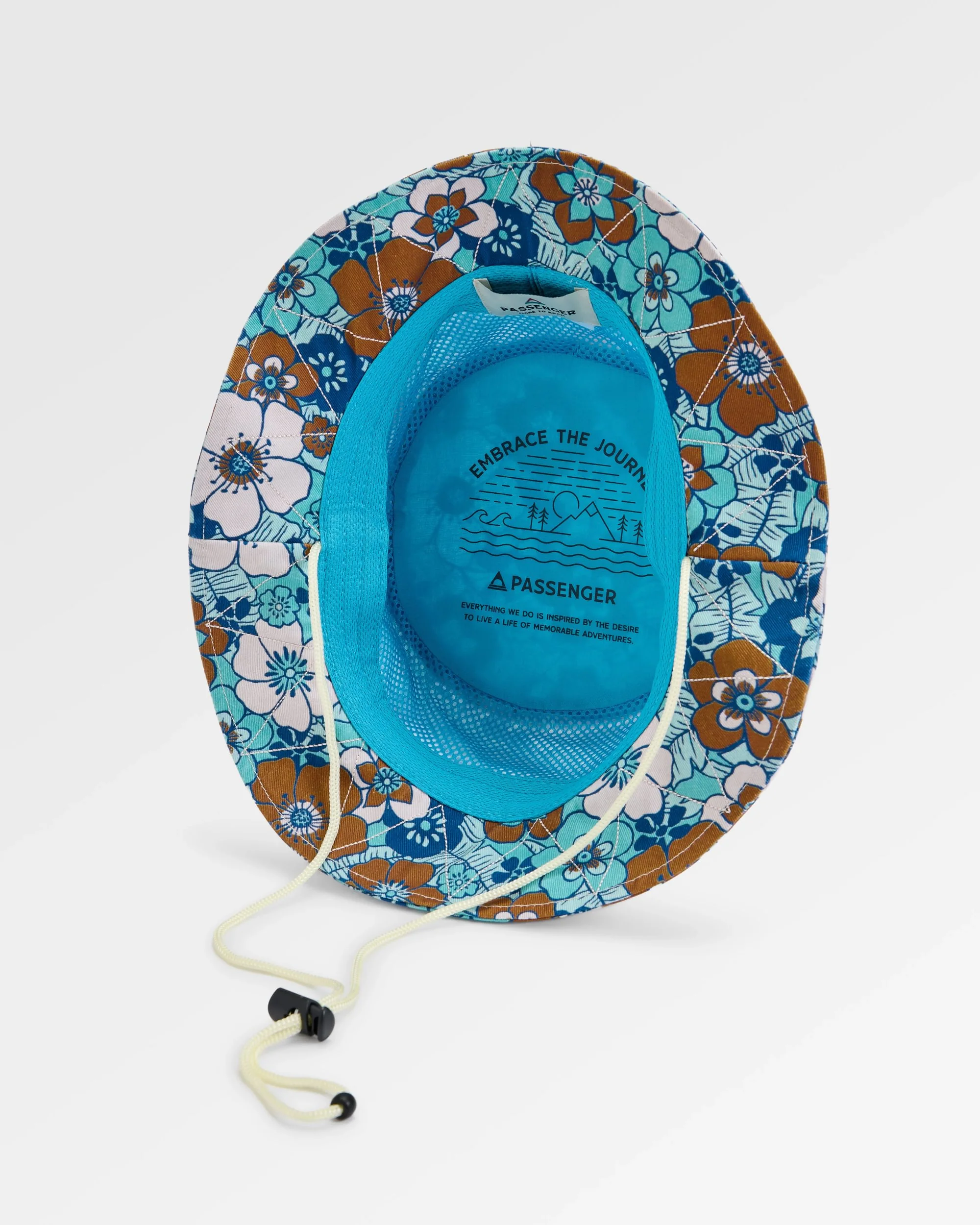 Shaded Bucket Hat - Vintage Floral Aqua - Image 5