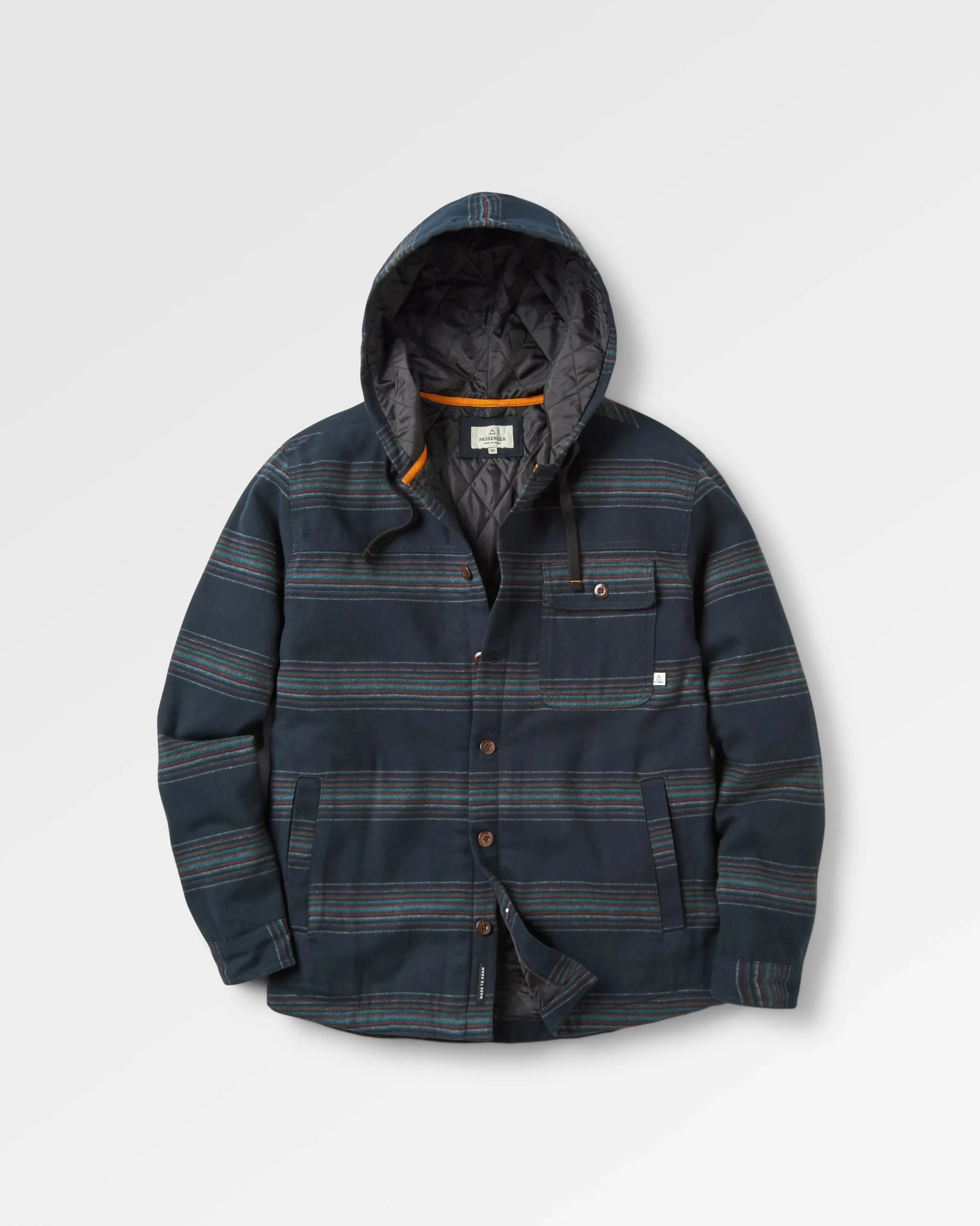 Sherwood Check Hooded Overshirt - Black Stripe - Image 2