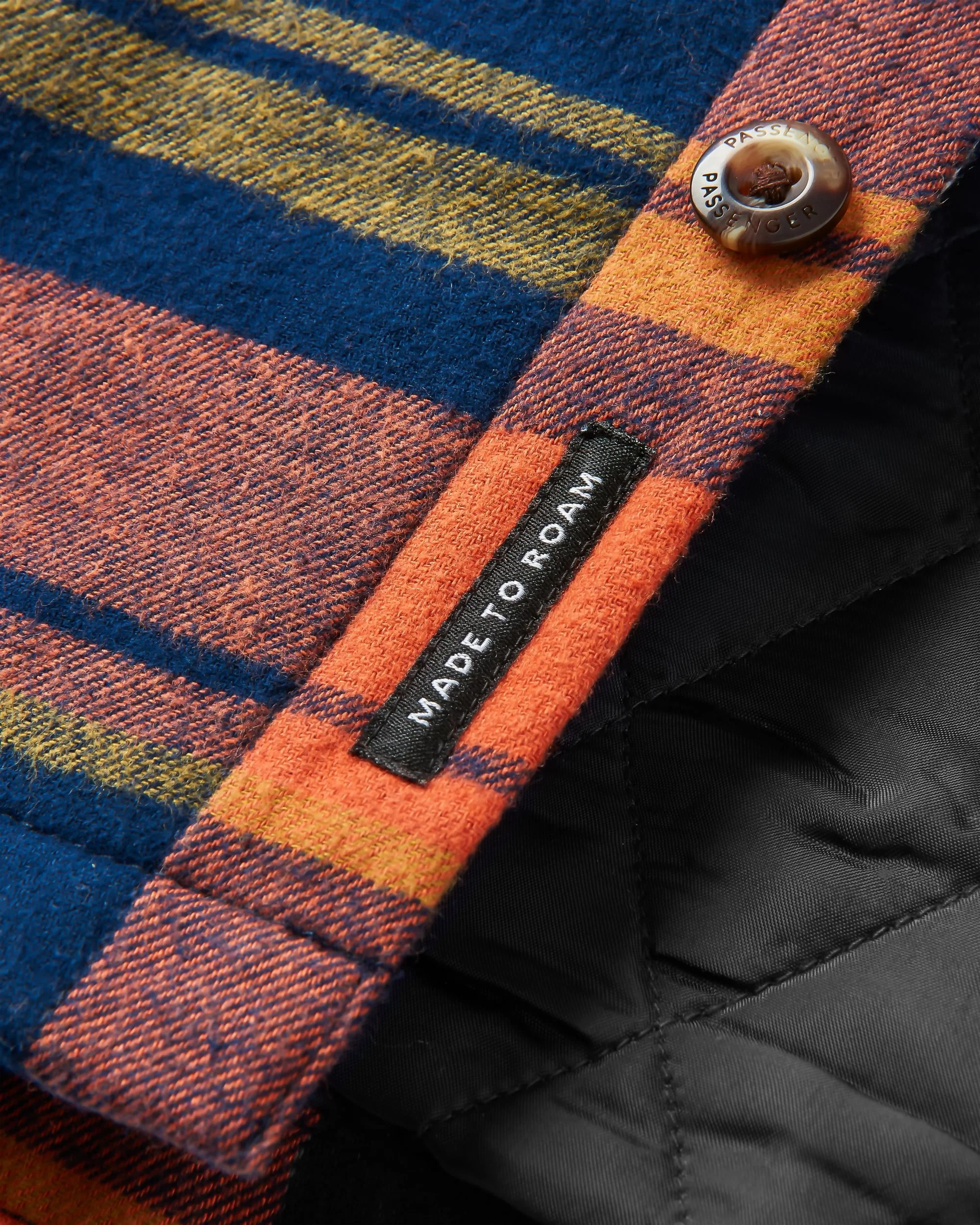 Sherwood Check Hooded Overshirt - Rich Navy/Burnt Orange - Image 7