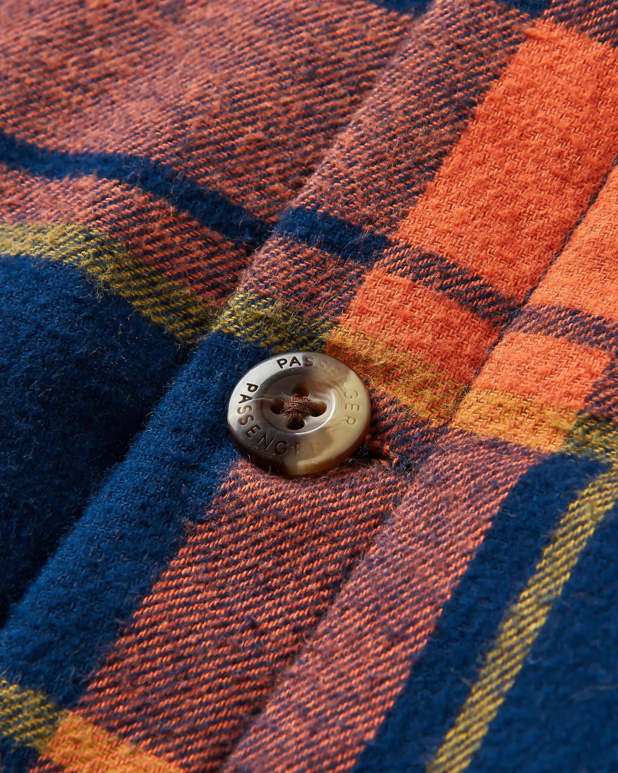 Sherwood Check Hooded Overshirt - Rich Navy/Burnt Orange - Image 8