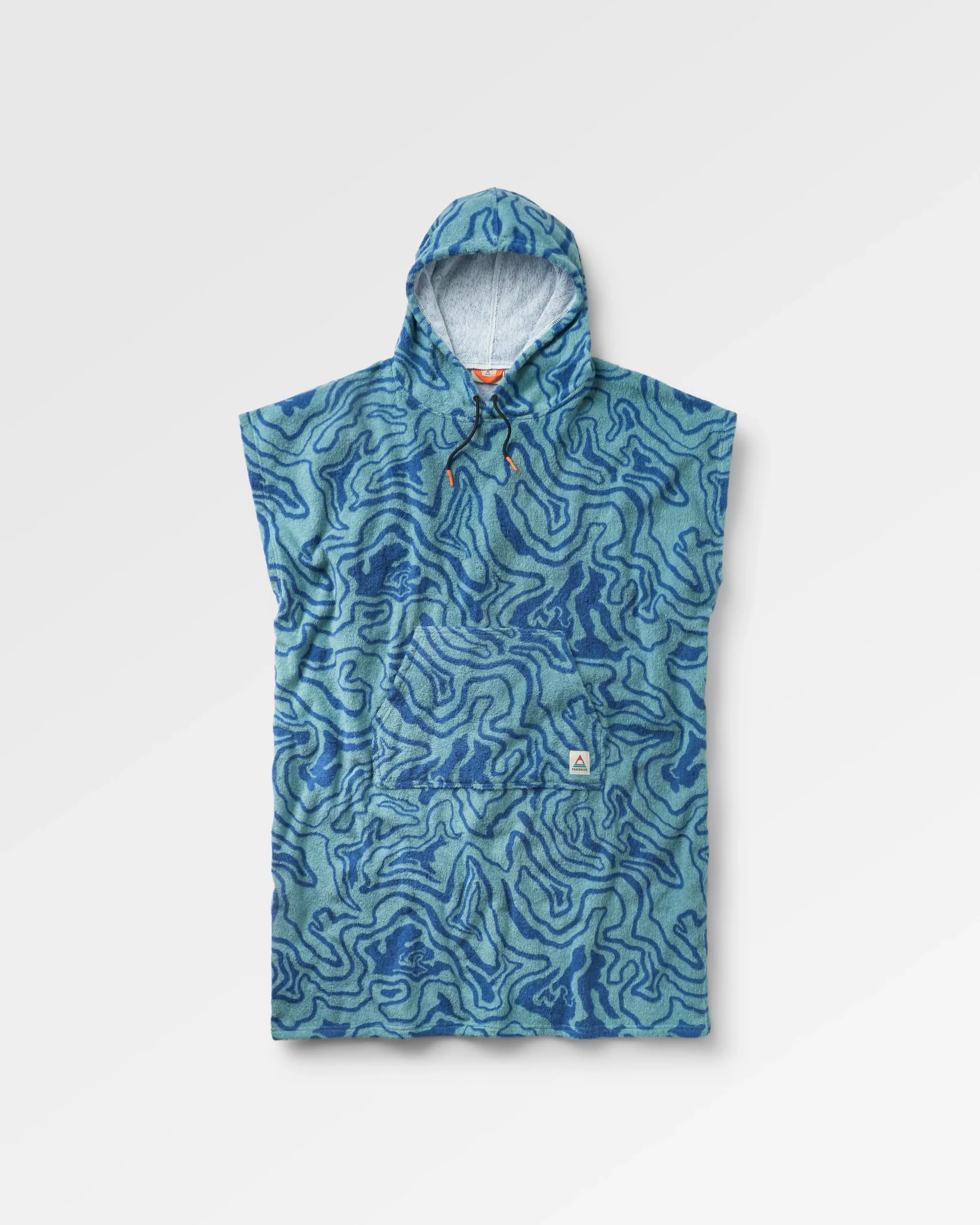 Shoreline Cotton Towel Poncho - Strata Swirl Arctic - Image 2
