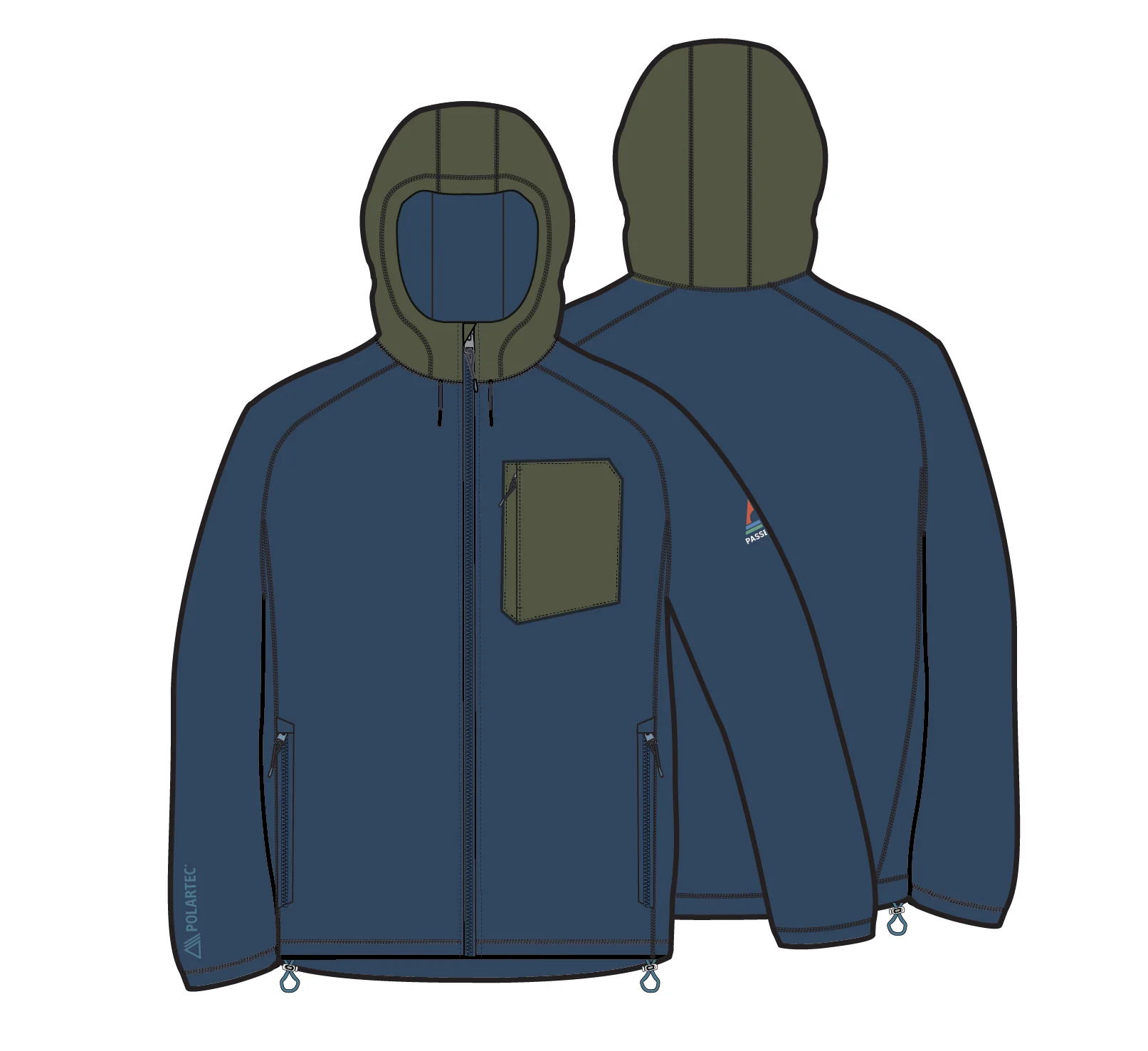 Sierrascape Men's Polartec® Fleece Hoodie - Dark Denim - Image 10