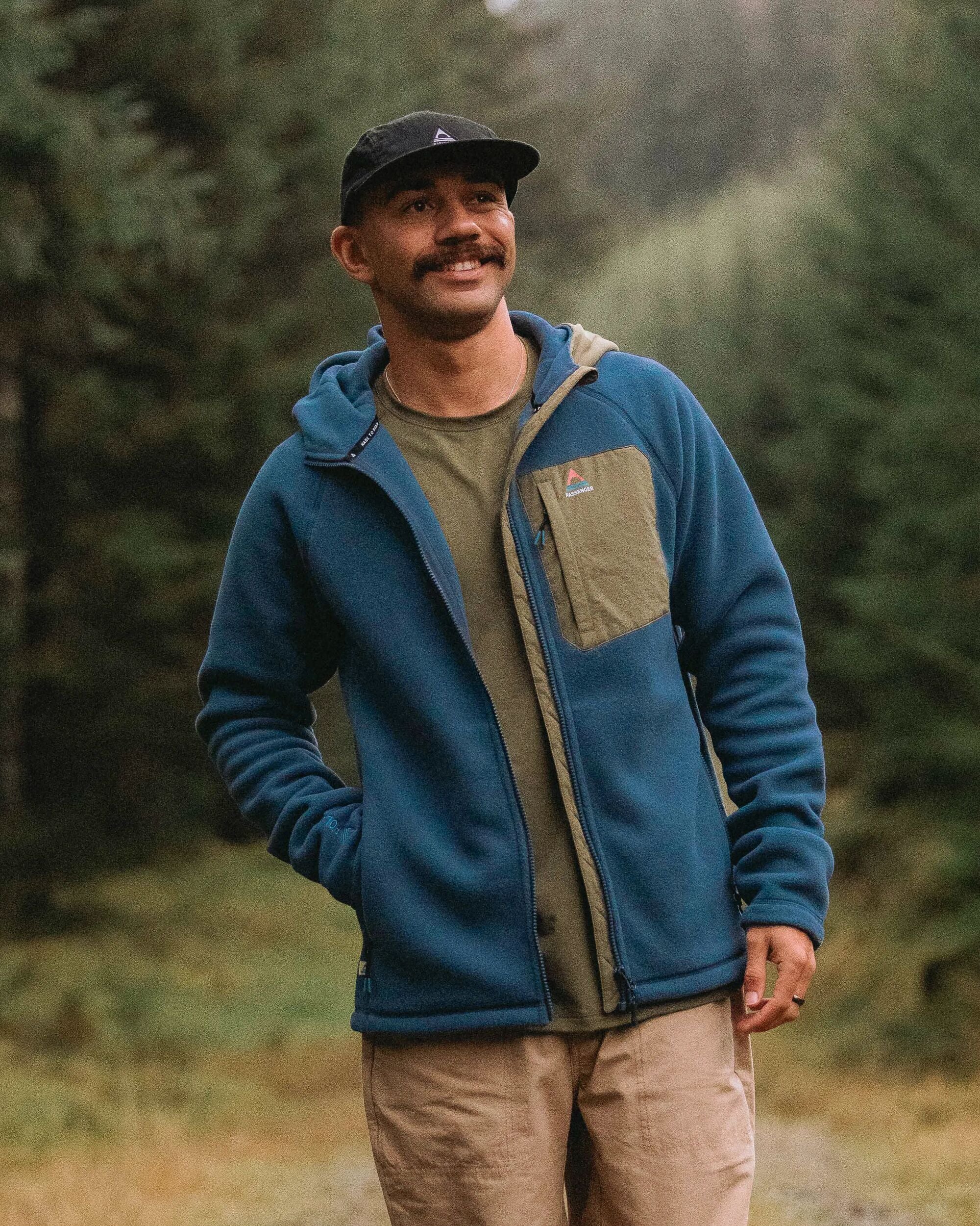 Sierrascape Men's Polartec® Fleece Hoodie - Dark Denim - Image 4
