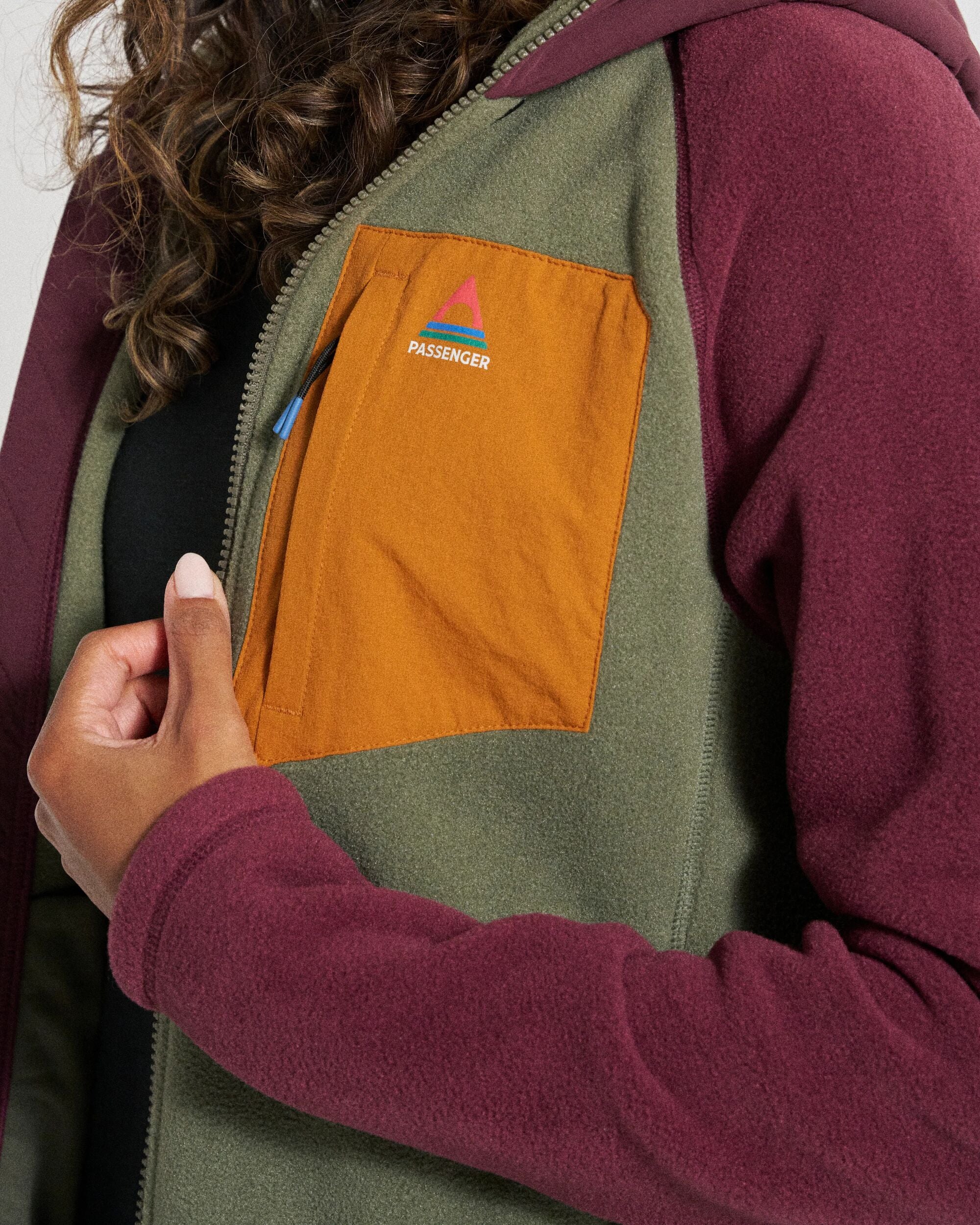Sierrascape Women's Polartec® Fleece Hoodie - Fig/Dusty Olive - Image 5