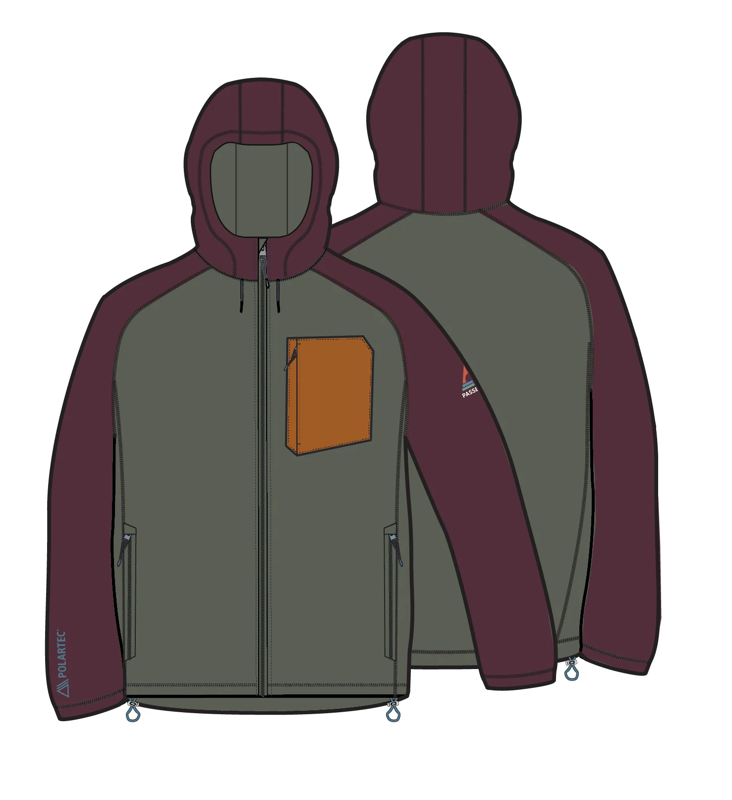 Sierrascape Women's Polartec® Fleece Hoodie - Fig/Dusty Olive - Image 9