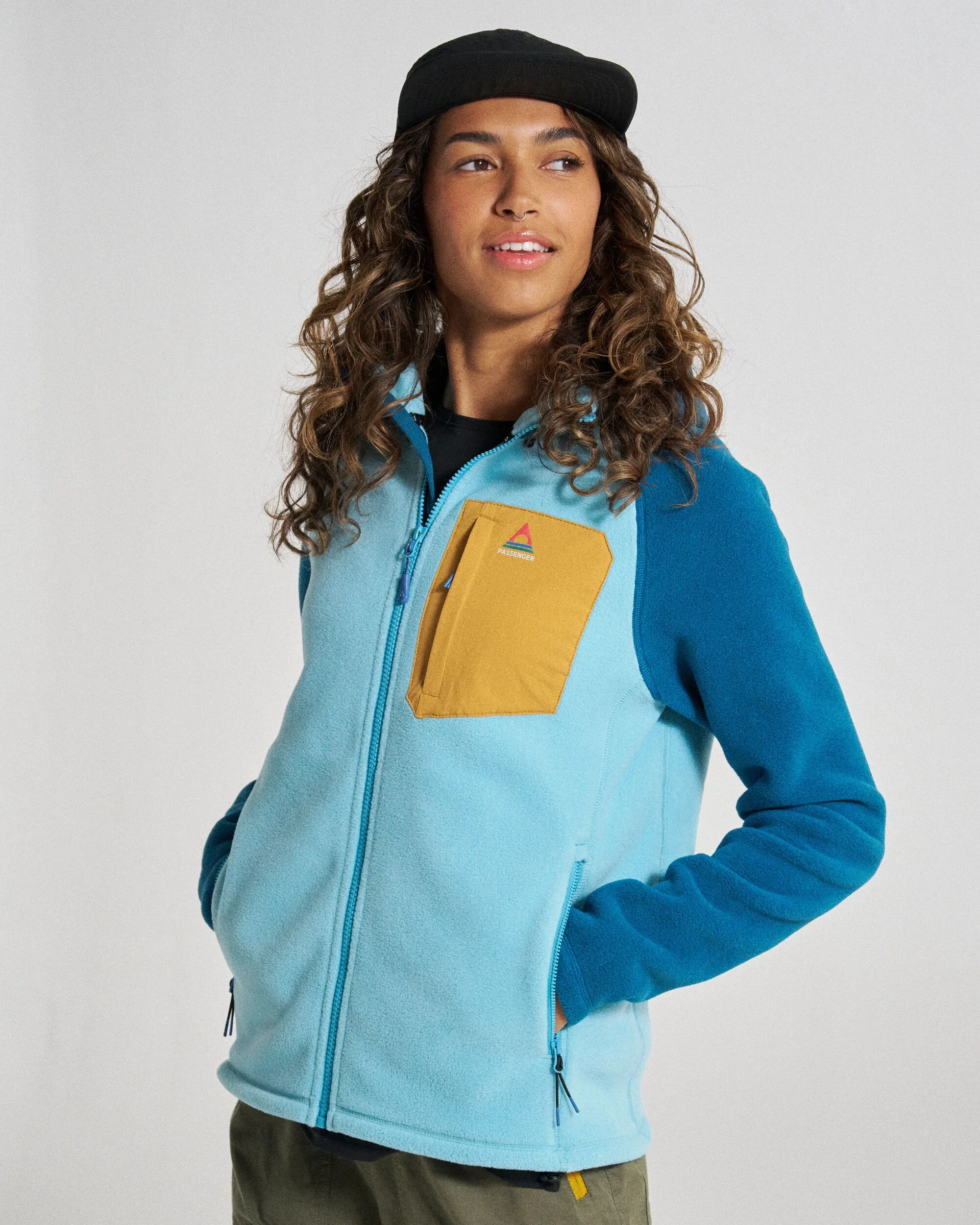 Sierrascape Women's Polartec® Fleece Hoodie - Retro Blue/Tidal Blue - Image 3