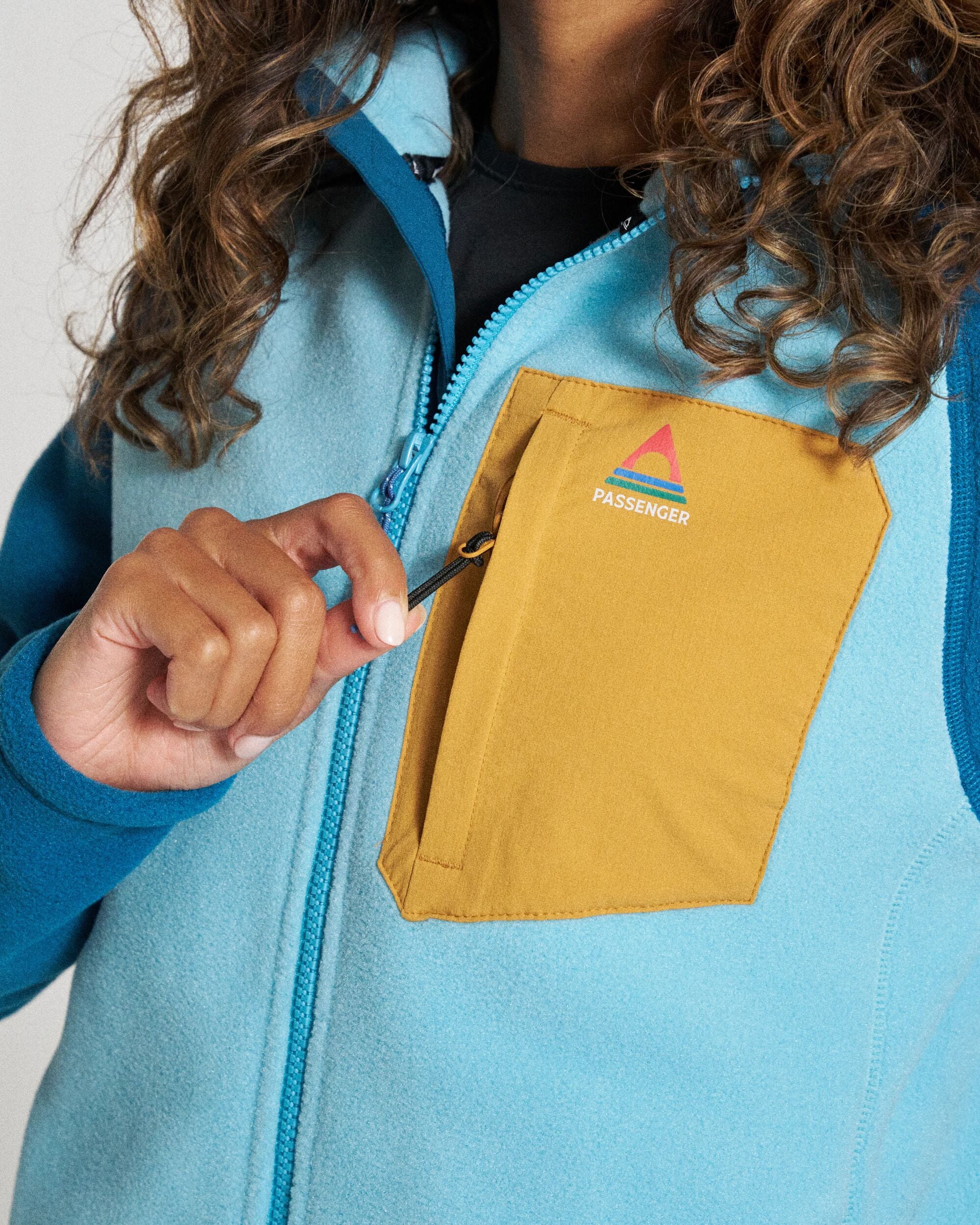 Sierrascape Women's Polartec® Fleece Hoodie - Retro Blue/Tidal Blue - Image 7