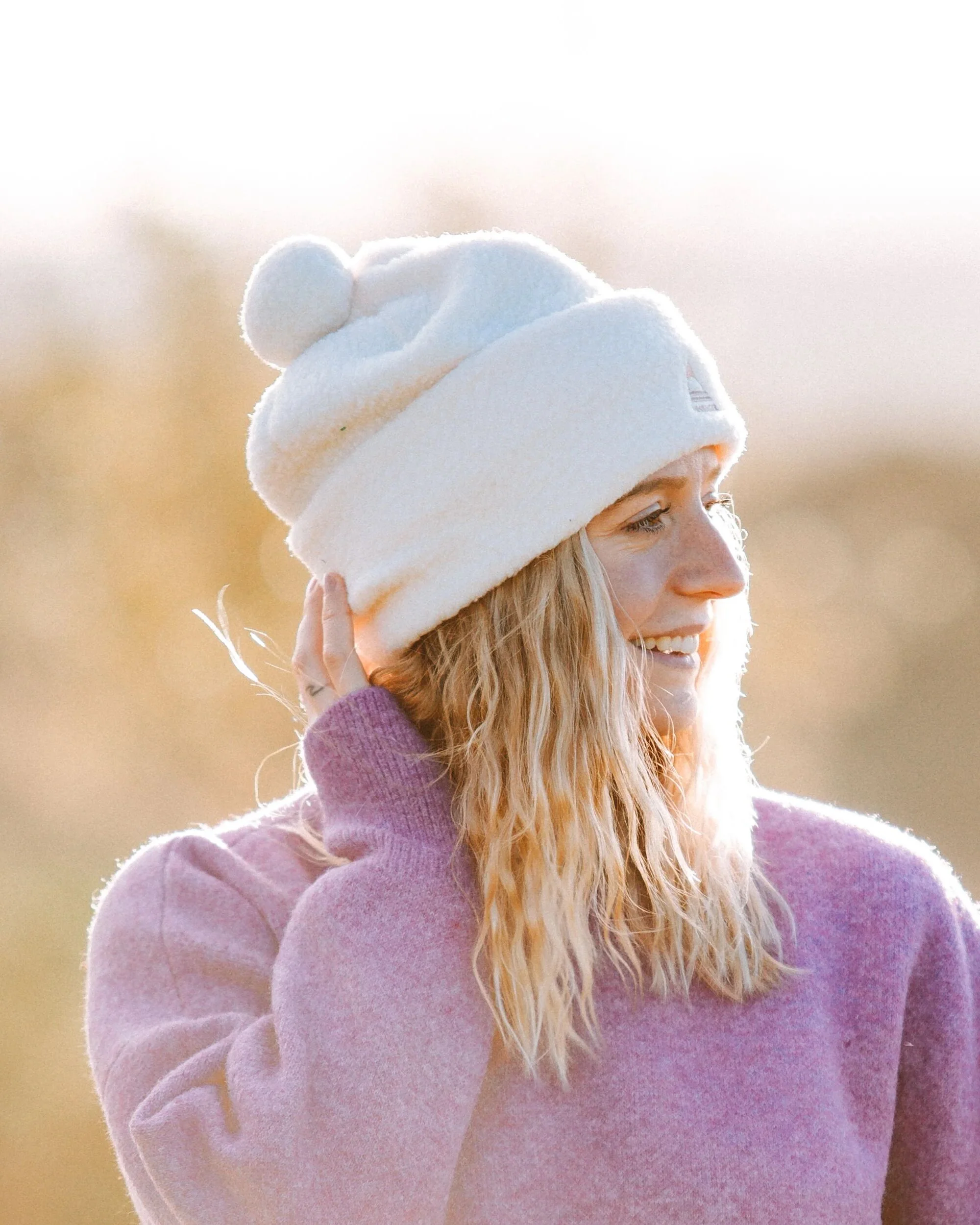 Snow Sherpa Beanie - Vintage White - Image 4