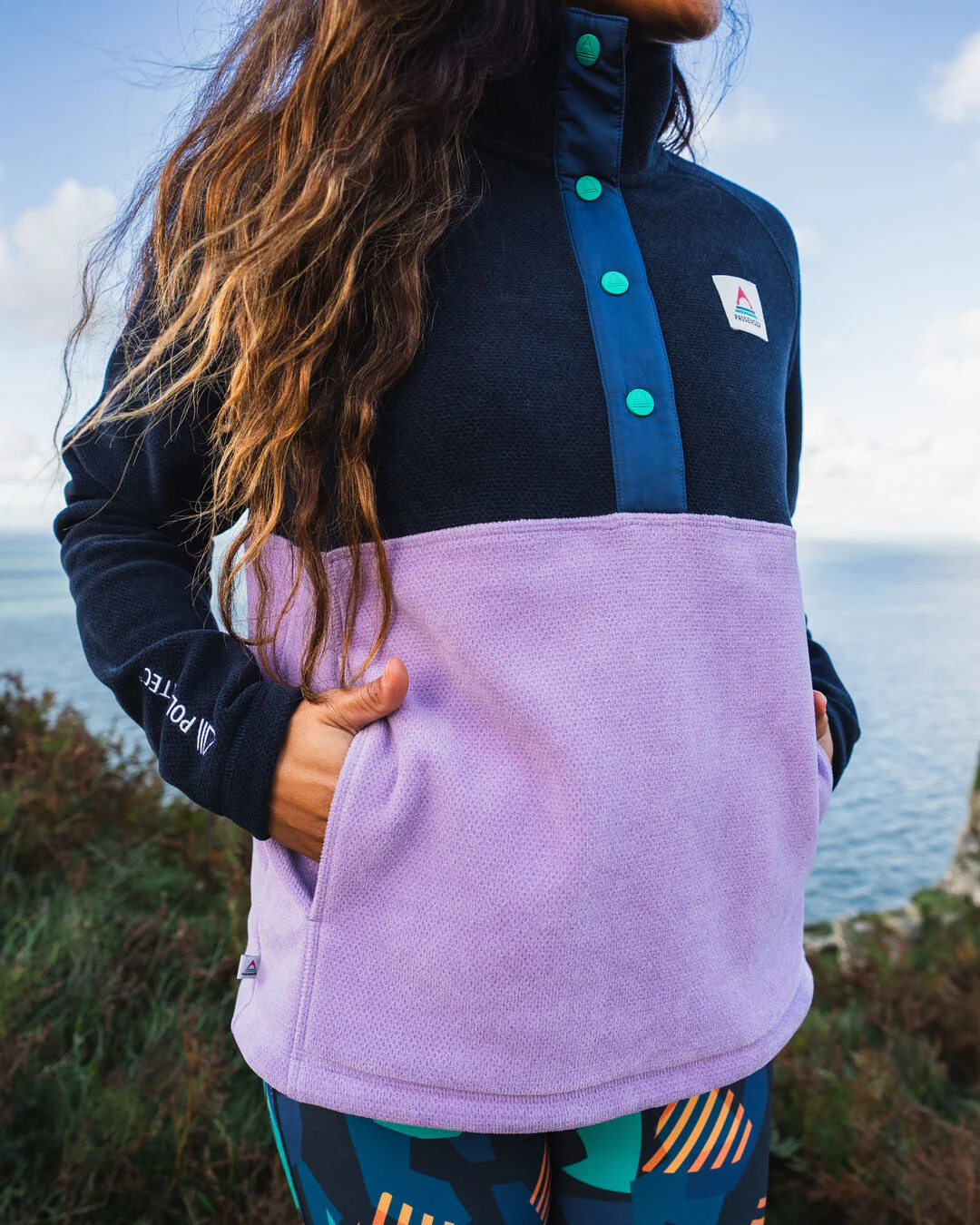 Women's Snowdrop Polartec® Fleece - Lilac/ Deep Navy - Image 2