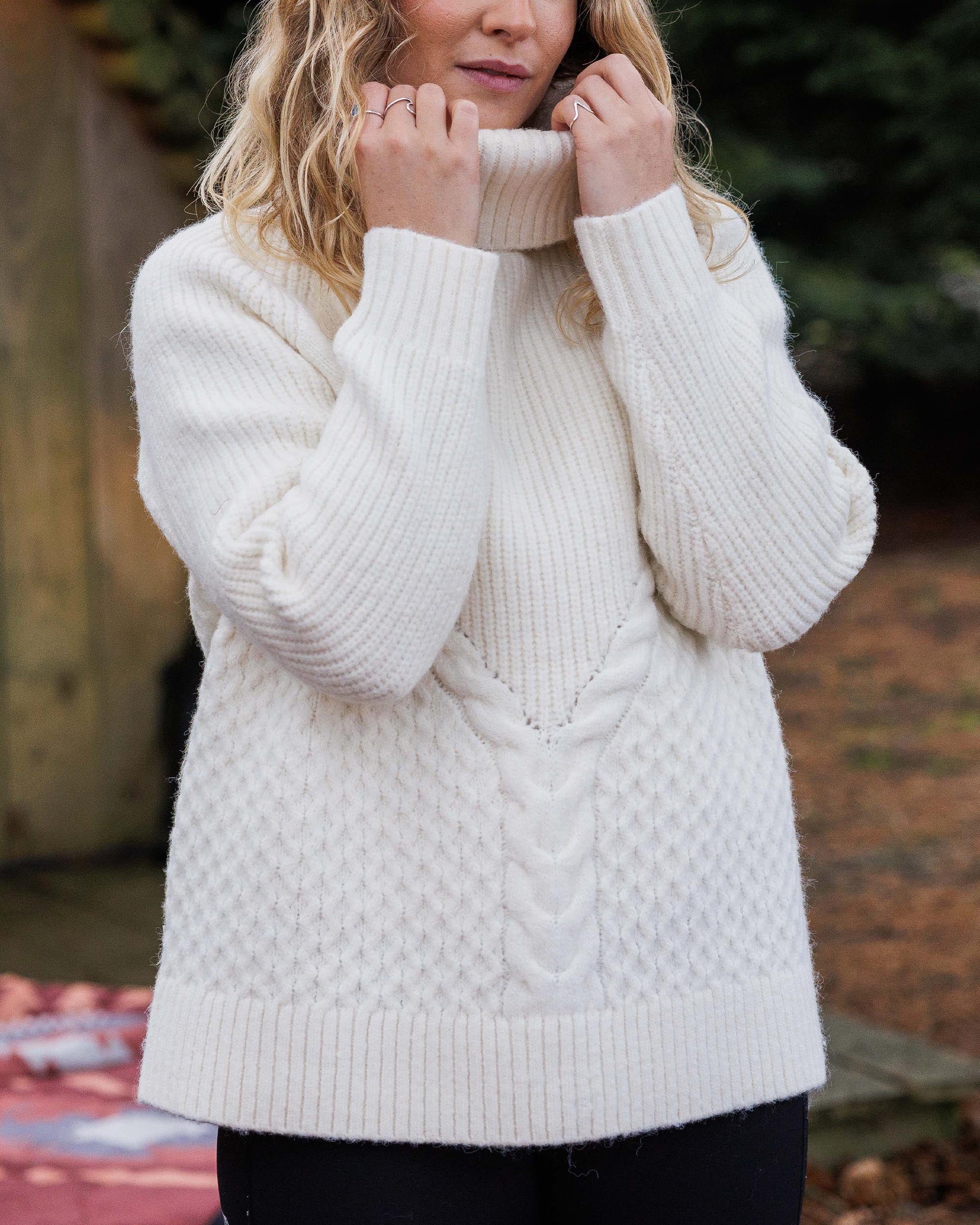 Snuggle Knitted Polo Neck - Off White - Image 2