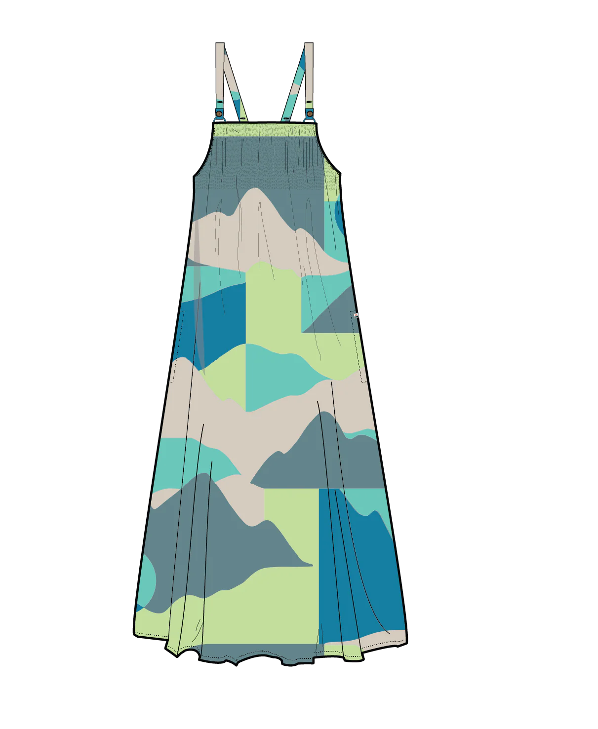Soleis Woven Maxi Dress - Vista Patchwork Aqua - Image 9