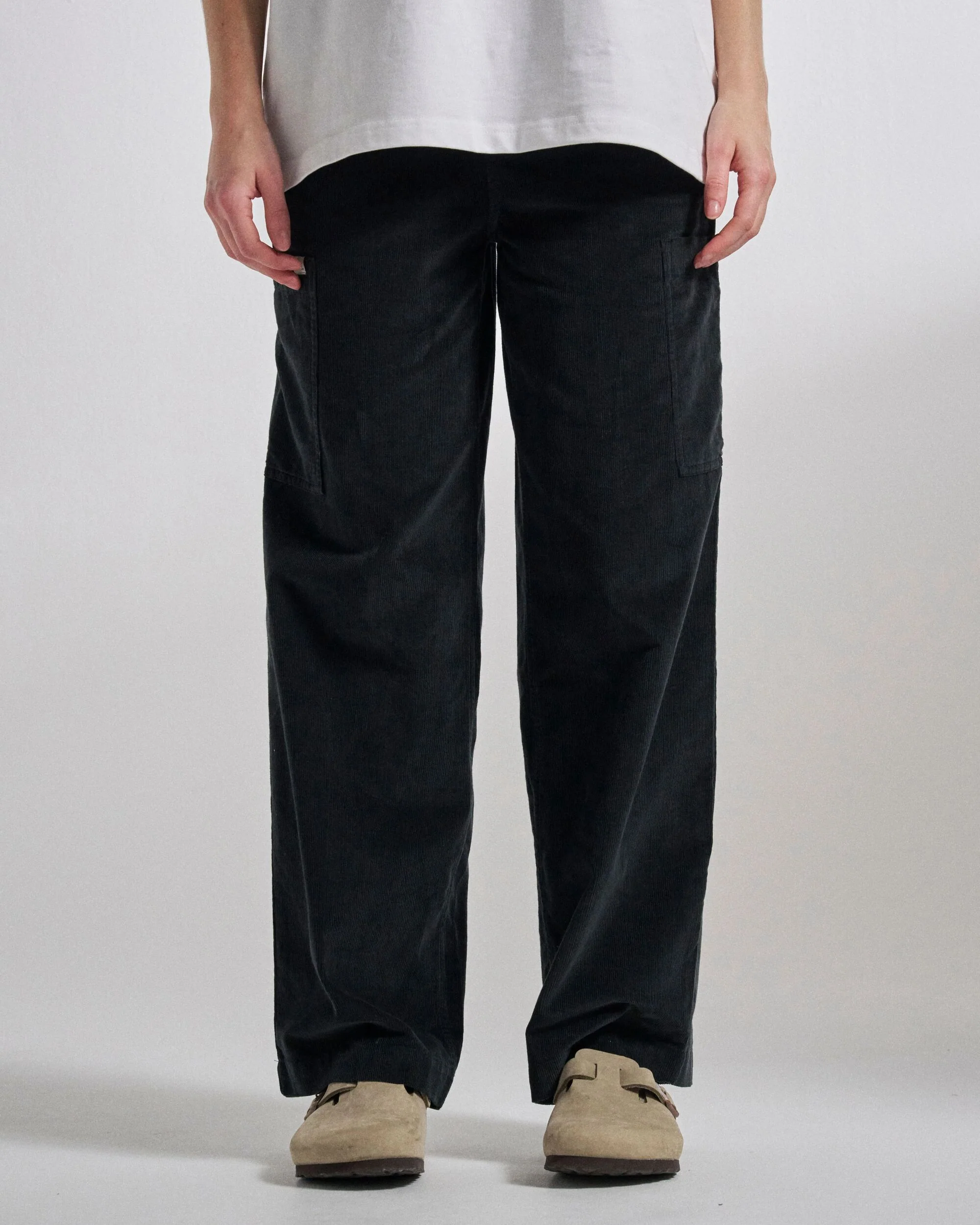 Someday Organic Cotton Corduroy Trouser - Black - Image 6