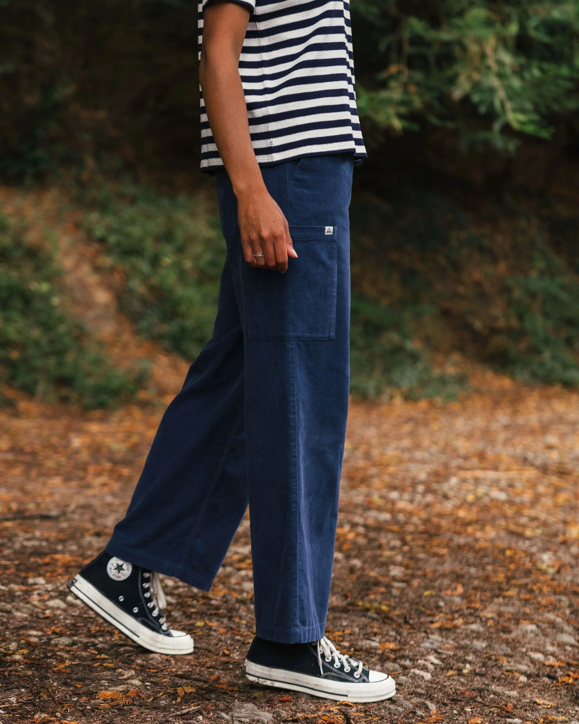 Someday Organic Cotton Corduroy Trouser - Dark Denim - Image 3