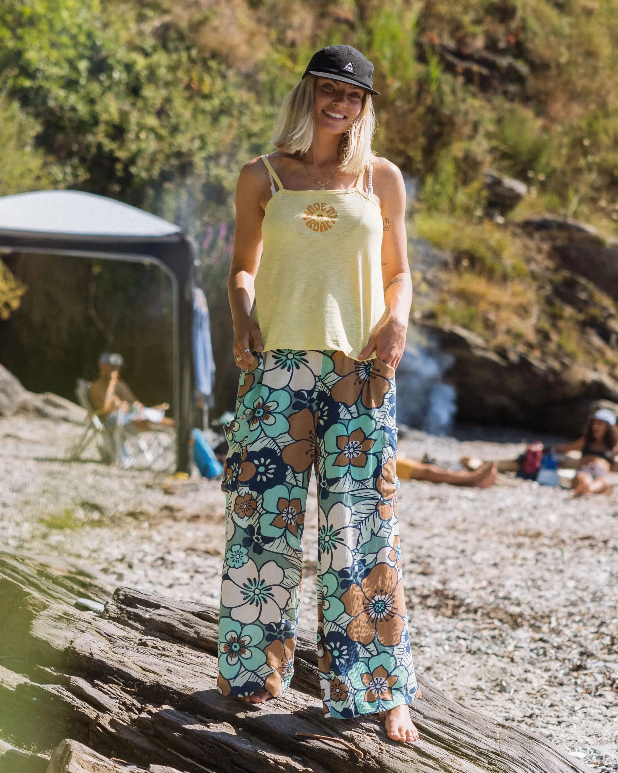 Someday Woven Trouser - Vintage Floral Aqua - Image 3