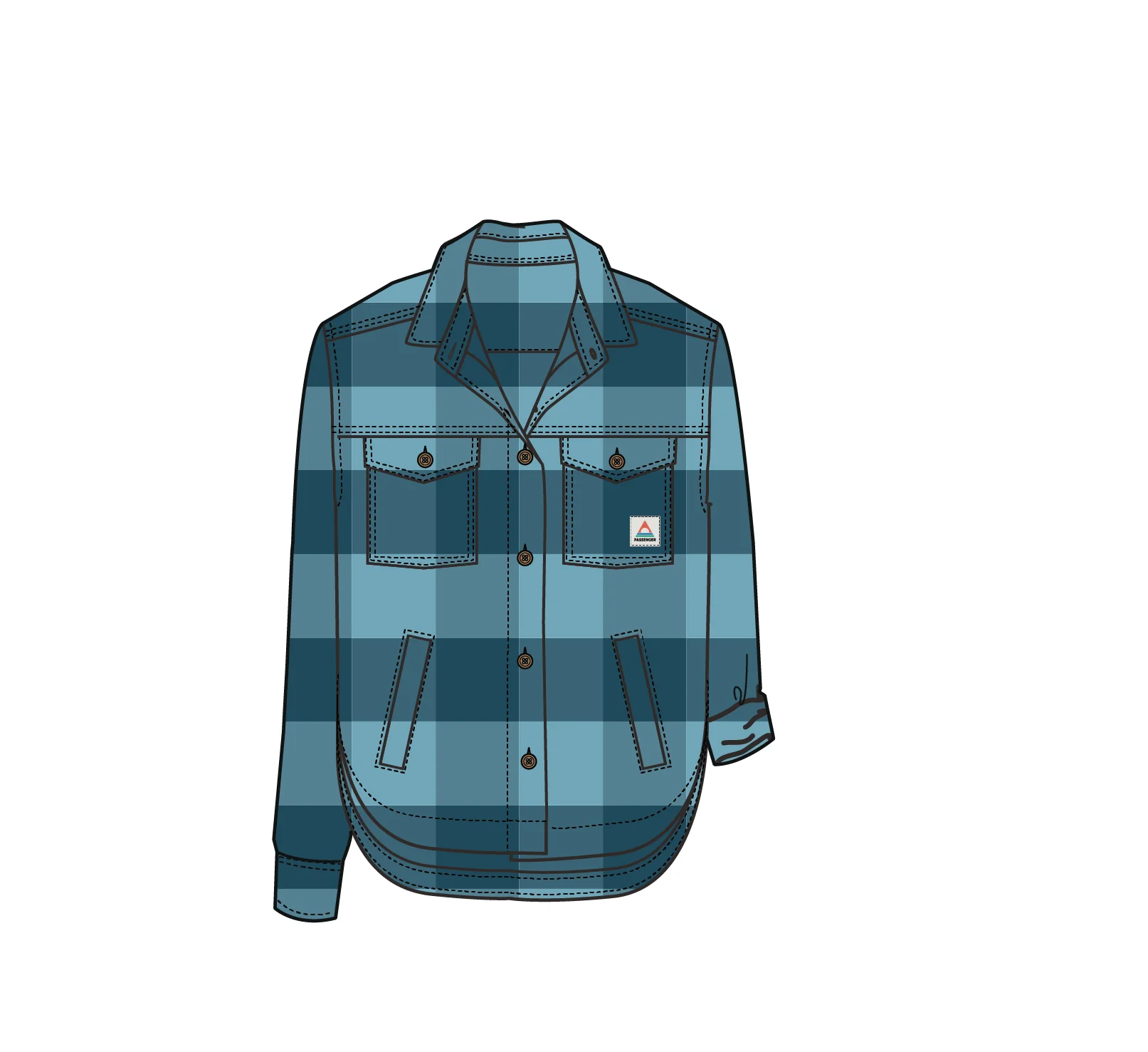 Stella LS Shirt - Retro Blue Check - Image 10