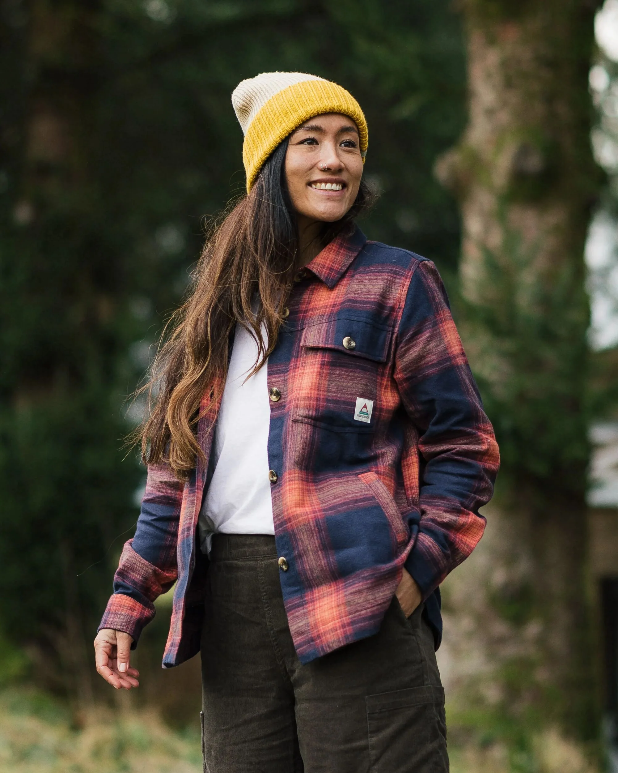 Stella LS Shirt - Rich Navy/ Red Ochre Check - Image 5